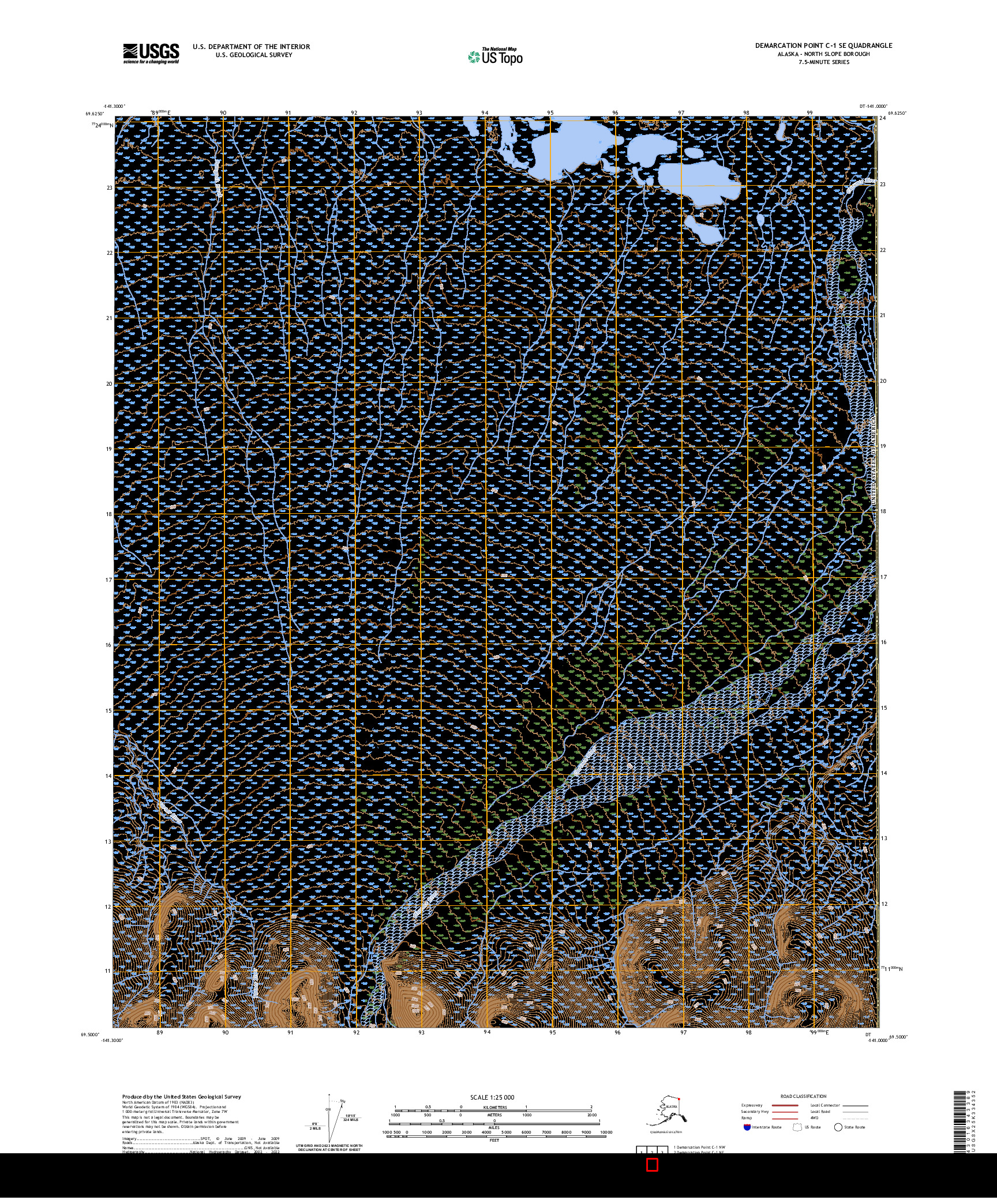 US TOPO 7.5-MINUTE MAP FOR DEMARCATION POINT C-1 SE, AK,YT