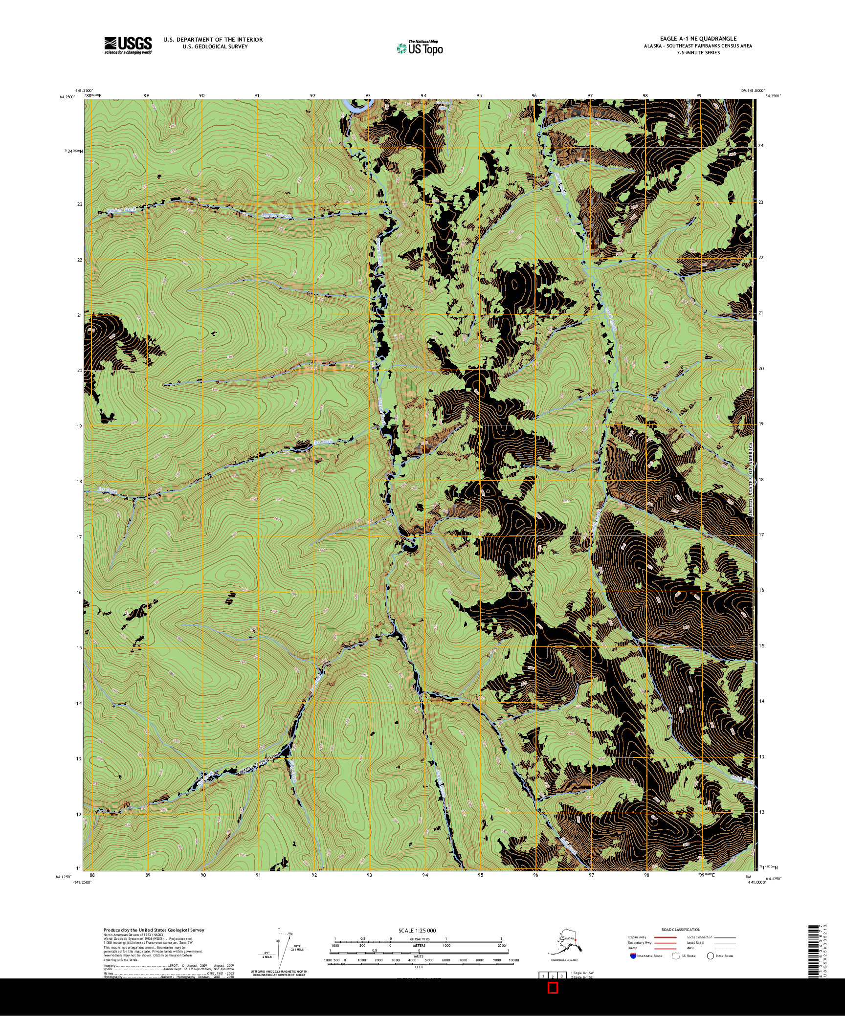 US TOPO 7.5-MINUTE MAP FOR EAGLE A-1 NE, AK,YT