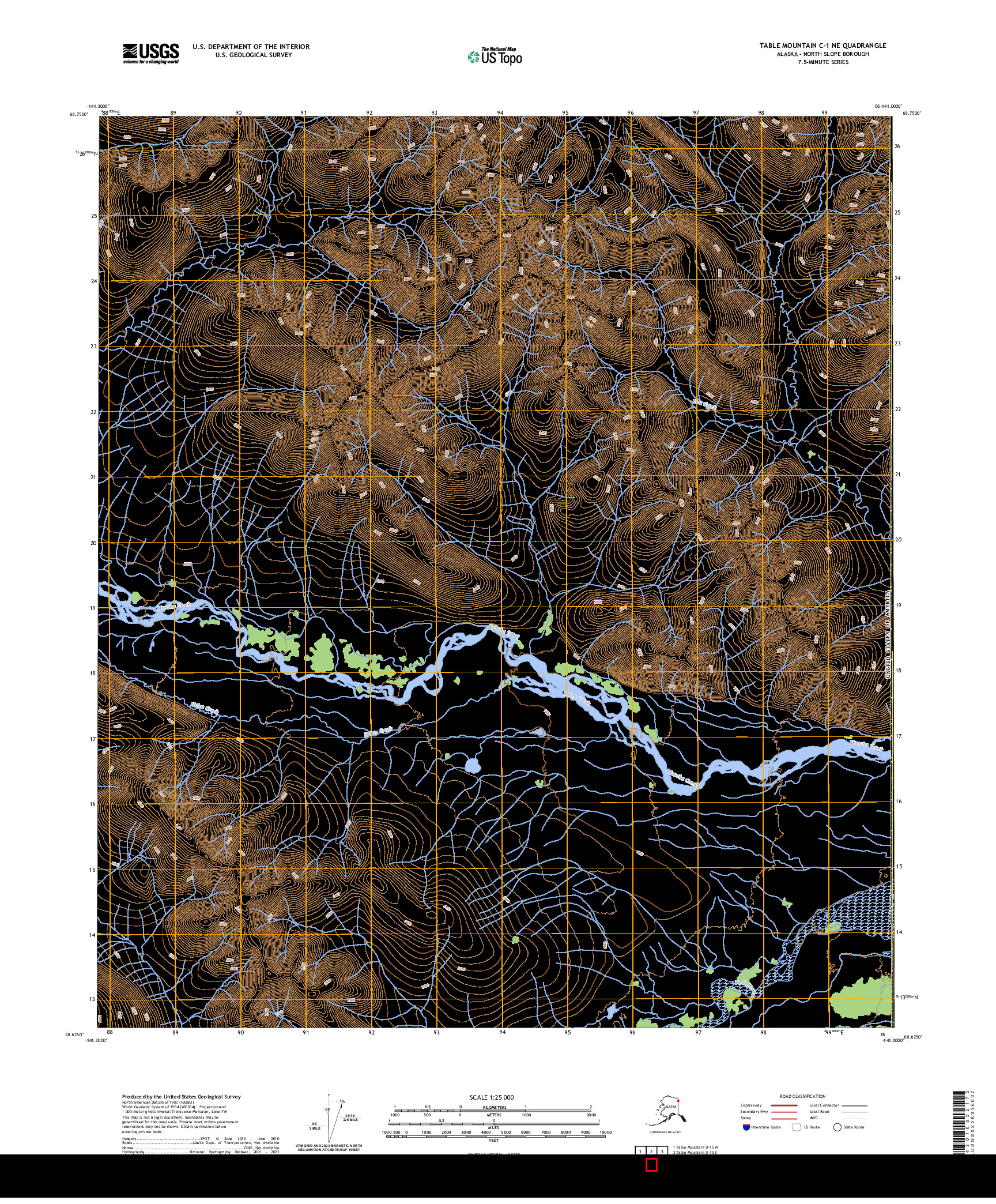 US TOPO 7.5-MINUTE MAP FOR TABLE MOUNTAIN C-1 NE, AK,YT