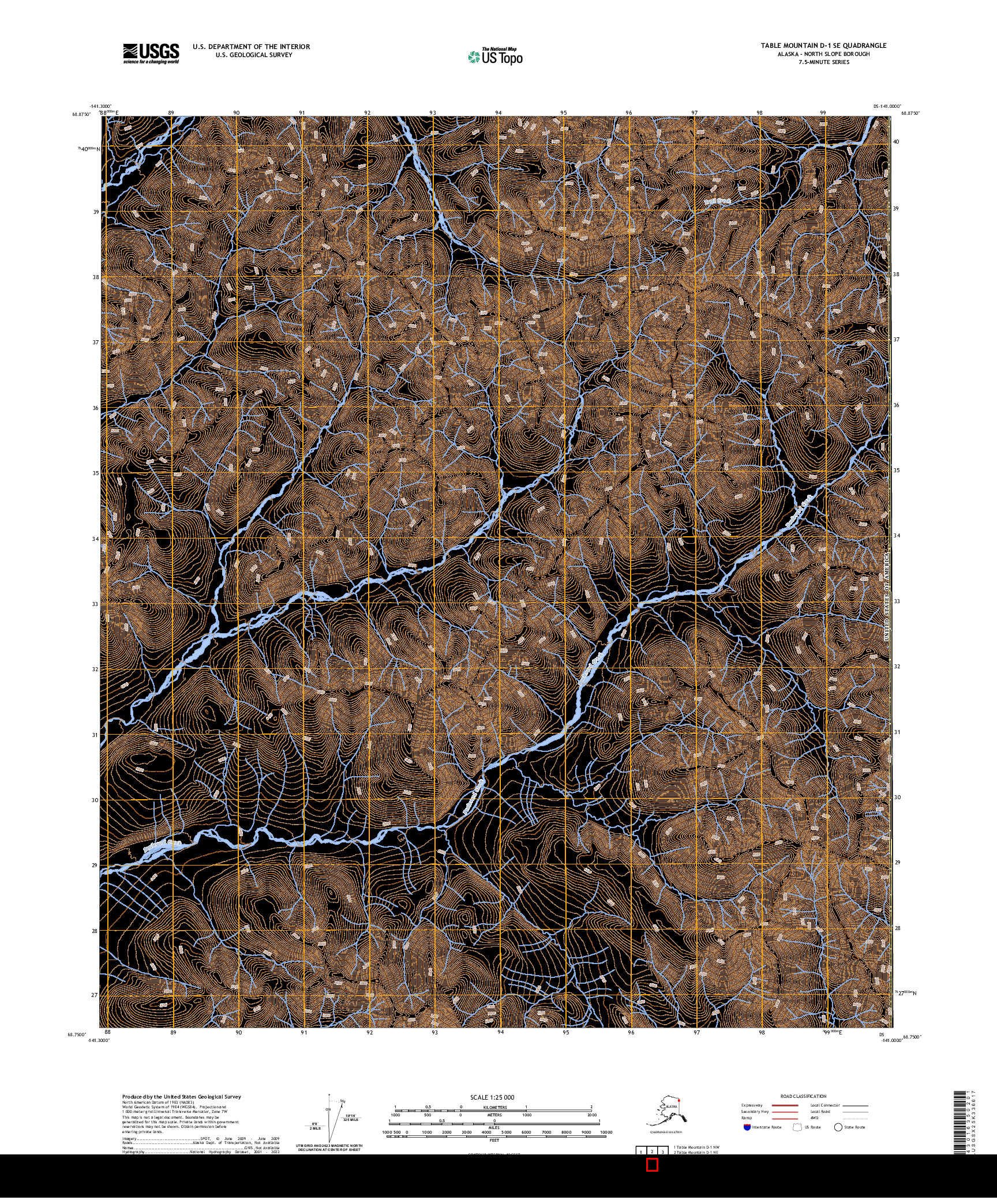 US TOPO 7.5-MINUTE MAP FOR TABLE MOUNTAIN D-1 SE, AK,YT