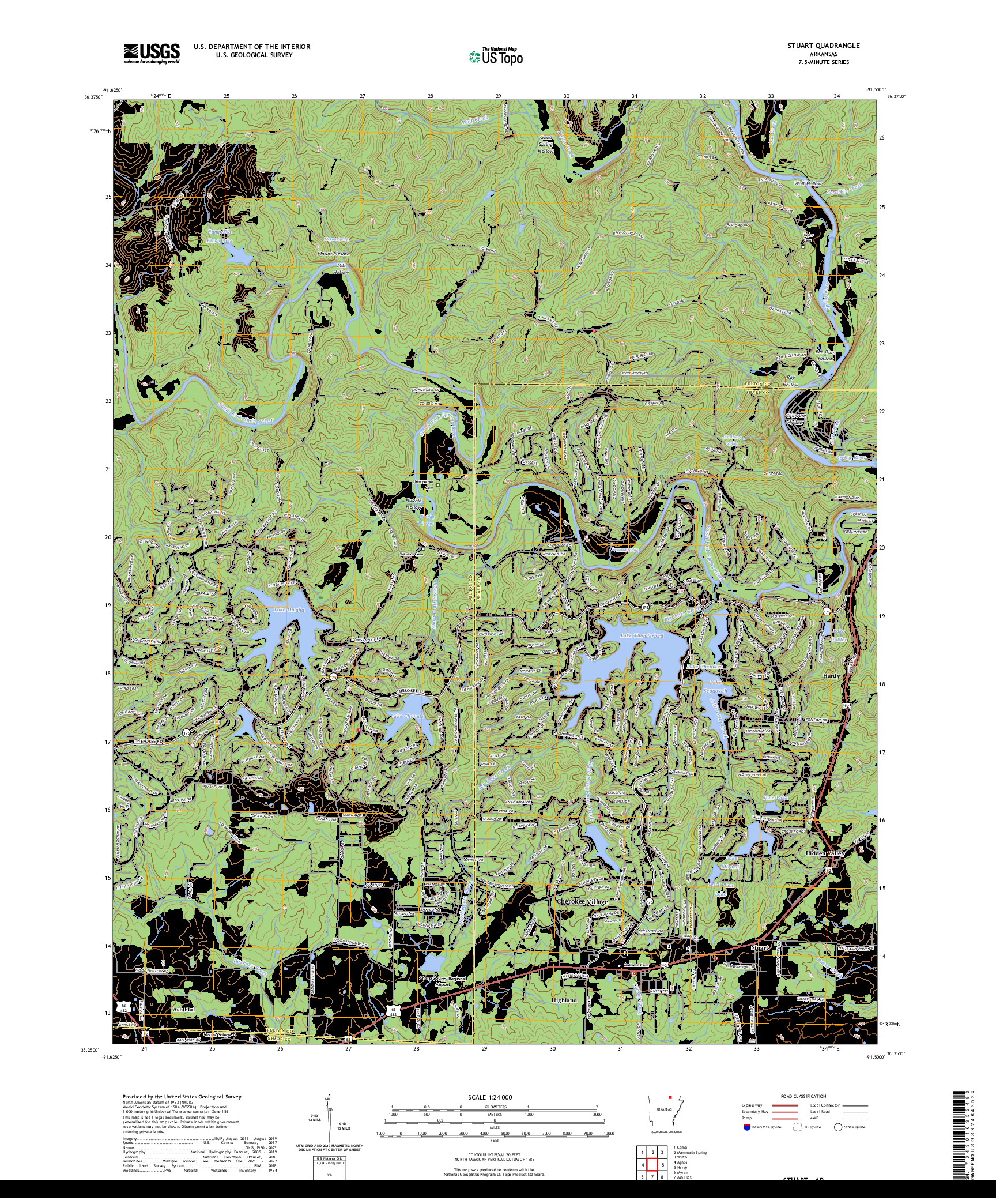 US TOPO 7.5-MINUTE MAP FOR STUART, AR