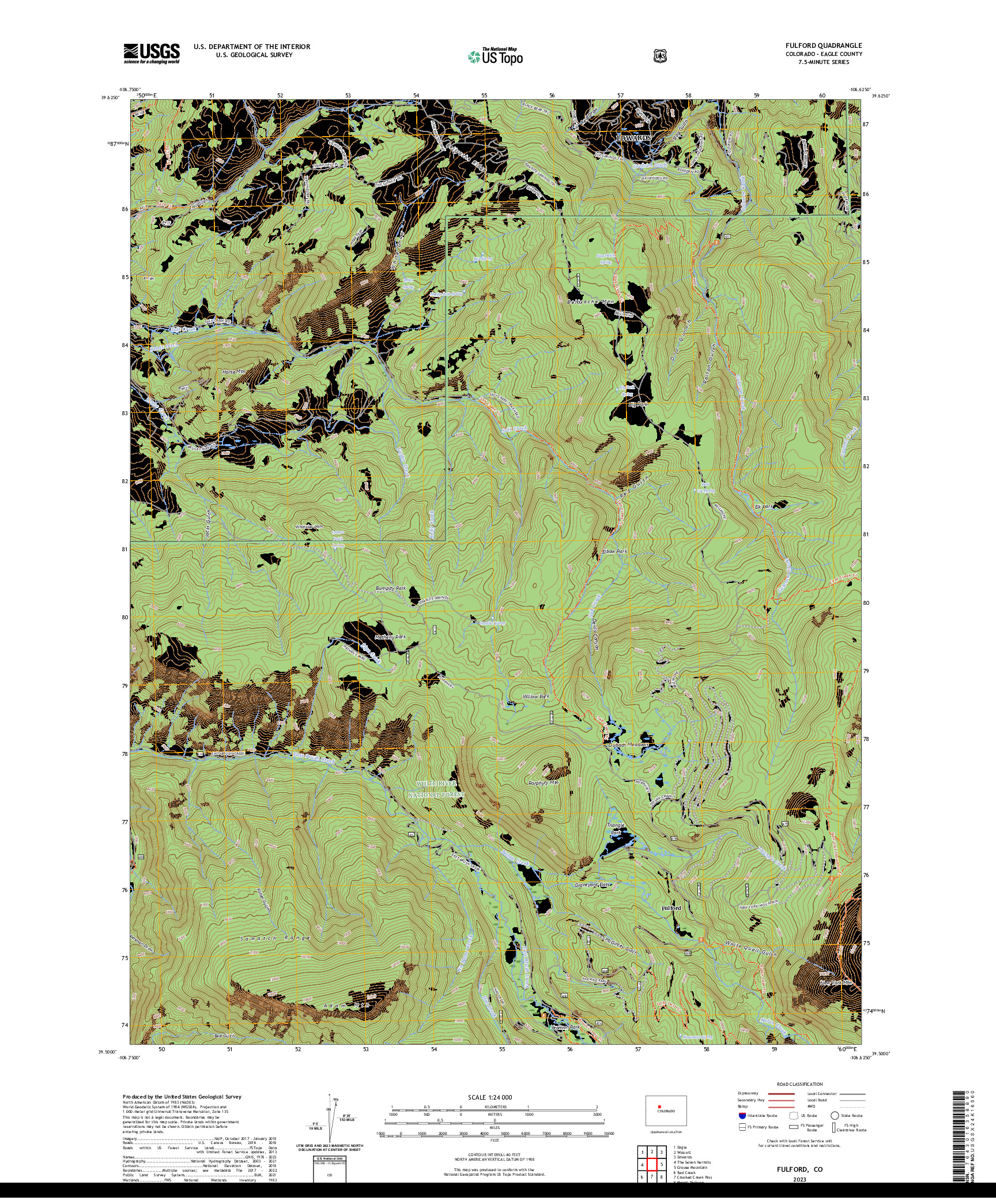 US TOPO 7.5-MINUTE MAP FOR FULFORD, CO