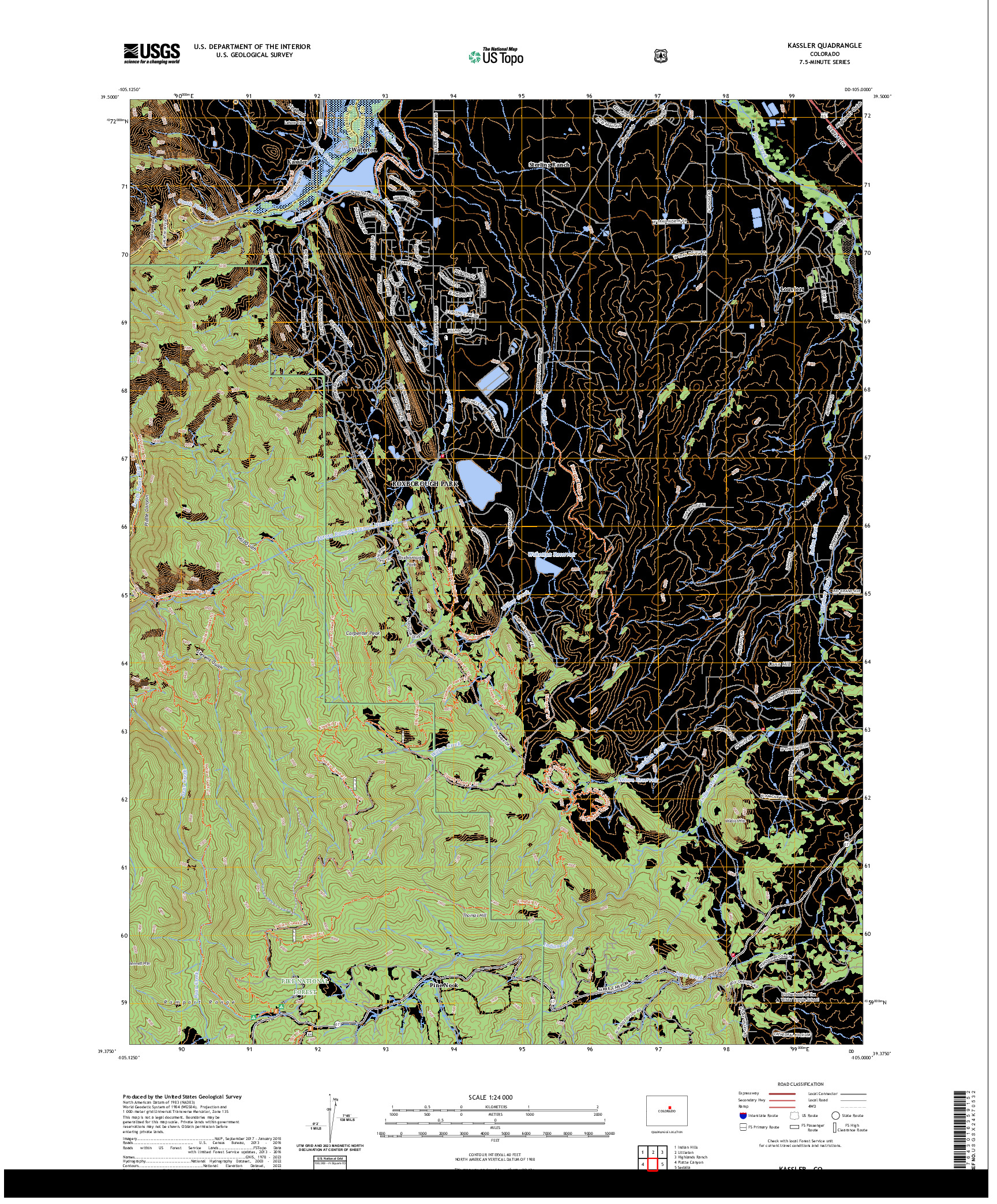 US TOPO 7.5-MINUTE MAP FOR KASSLER, CO