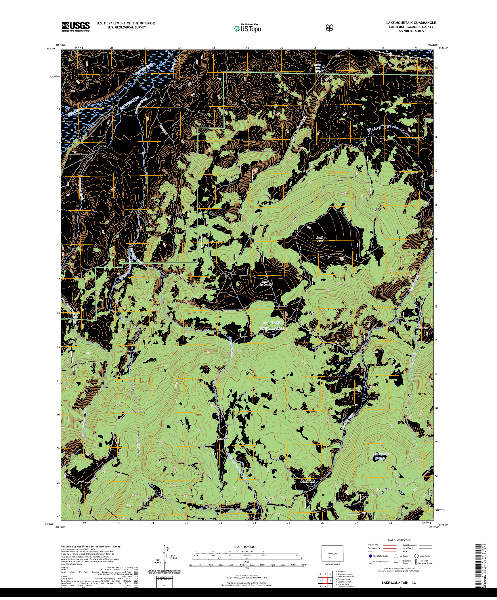 US TOPO 7.5-MINUTE MAP FOR LAKE MOUNTAIN, CO