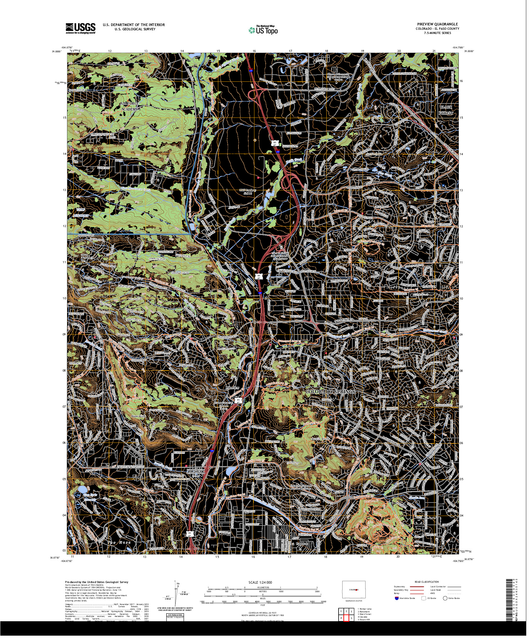 US TOPO 7.5-MINUTE MAP FOR PIKEVIEW, CO