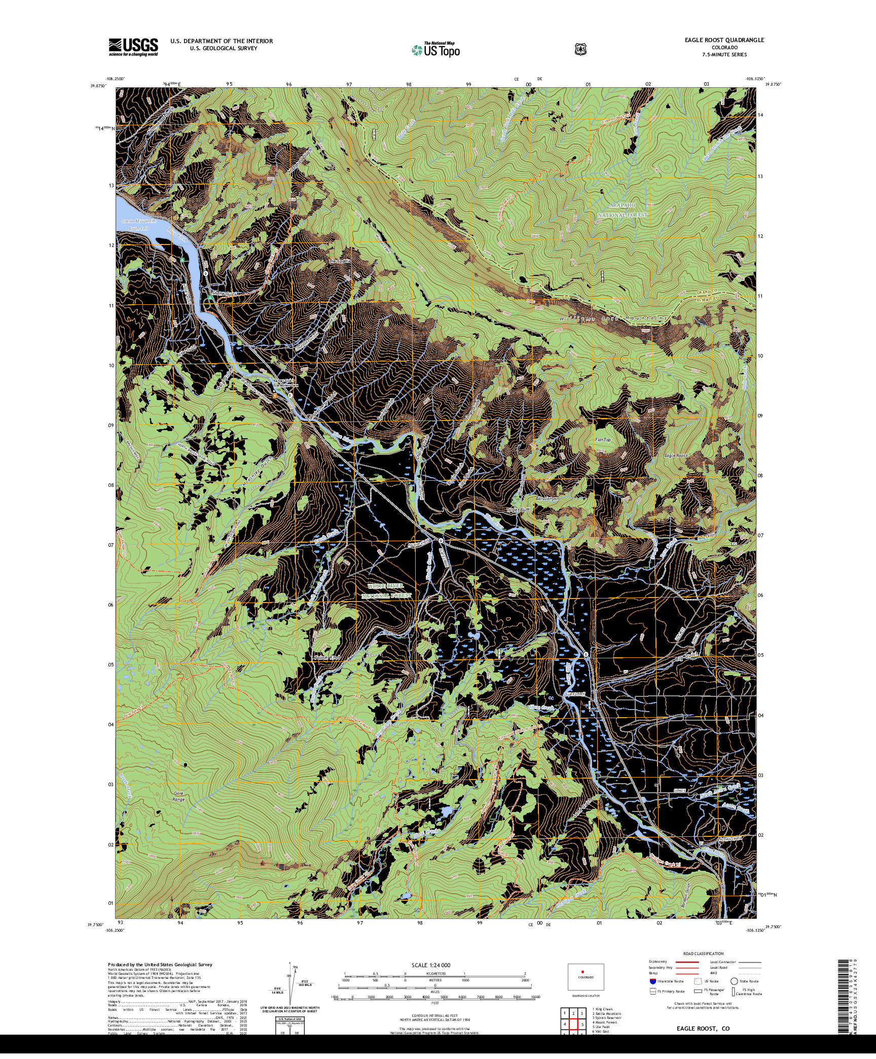 US TOPO 7.5-MINUTE MAP FOR EAGLE ROOST, CO