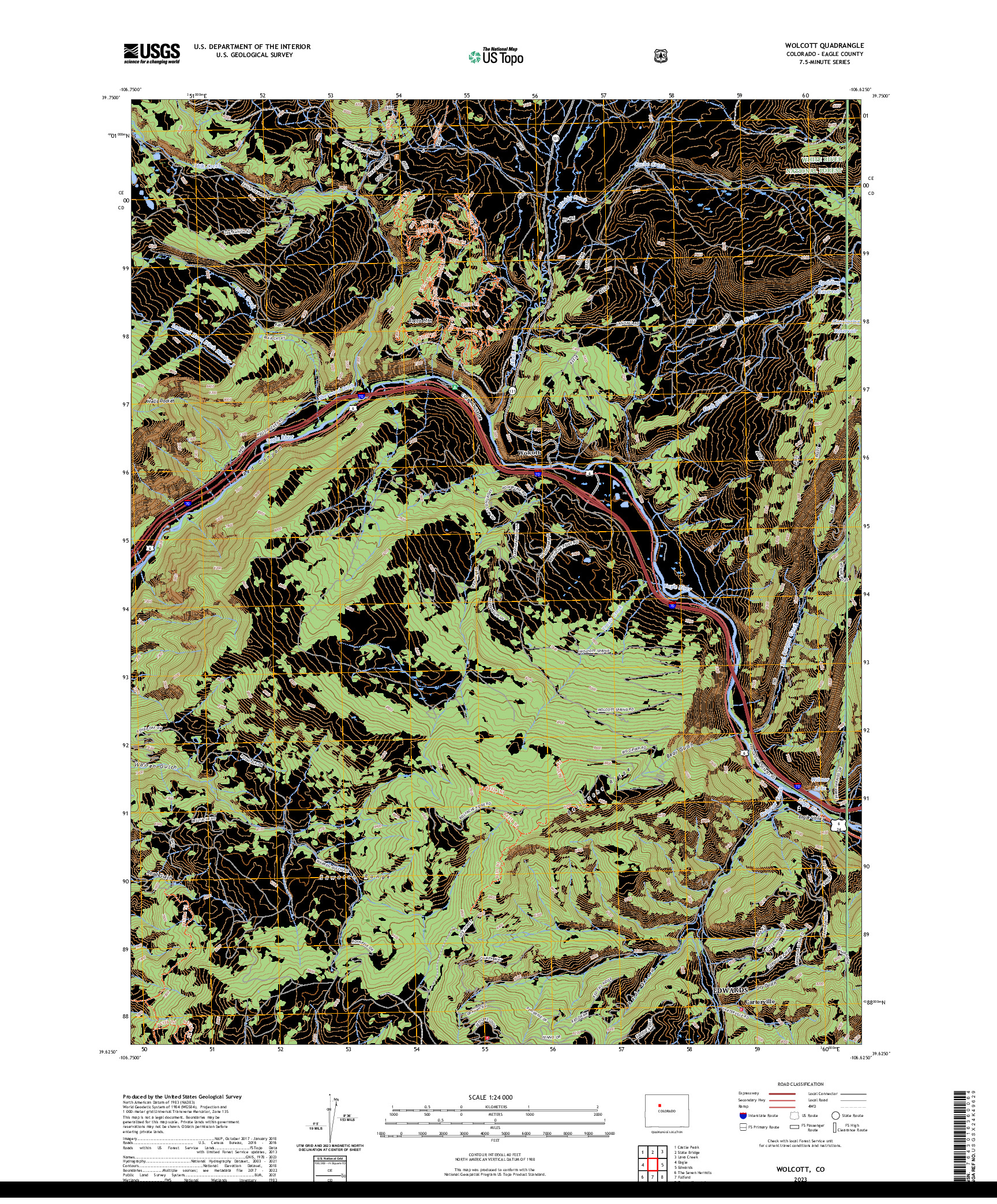 US TOPO 7.5-MINUTE MAP FOR WOLCOTT, CO