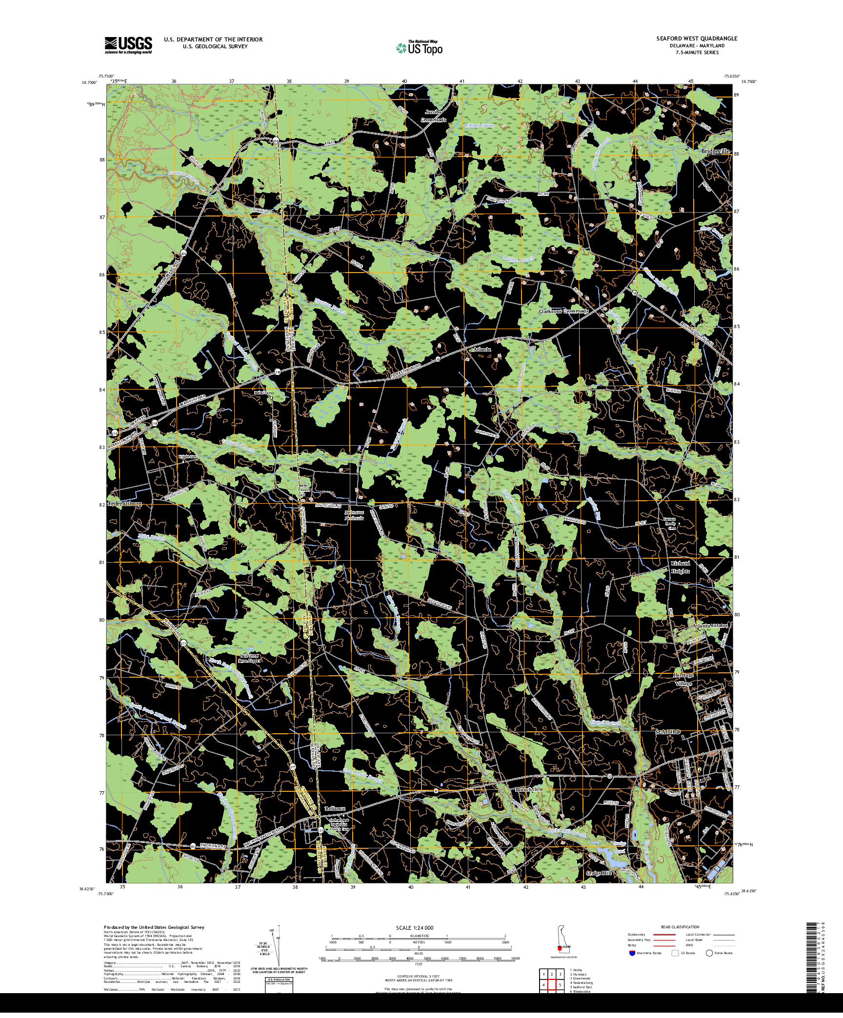 US TOPO 7.5-MINUTE MAP FOR SEAFORD WEST, DE,MD