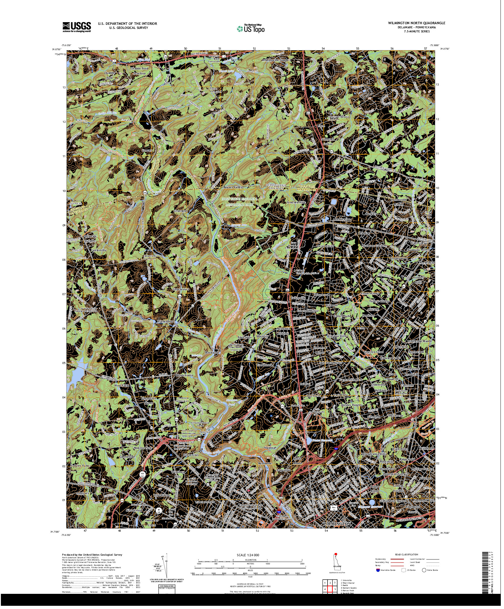 US TOPO 7.5-MINUTE MAP FOR WILMINGTON NORTH, DE,PA