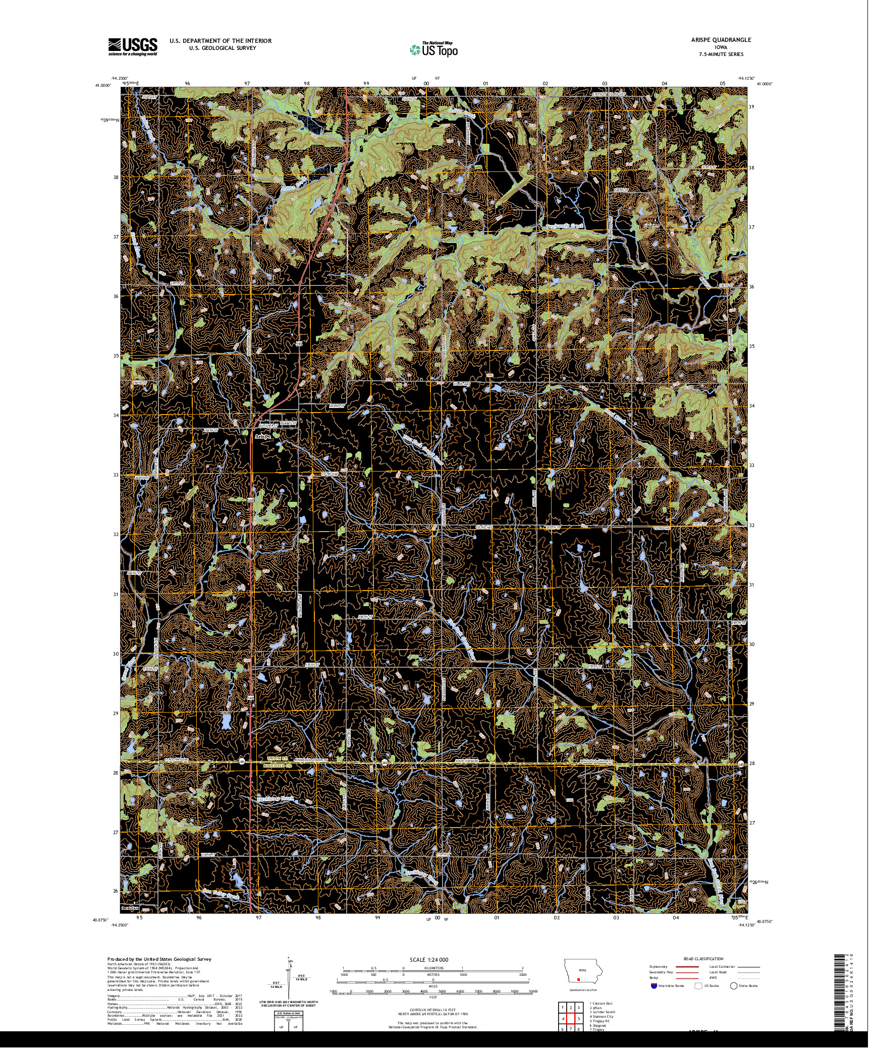 US TOPO 7.5-MINUTE MAP FOR ARISPE, IA