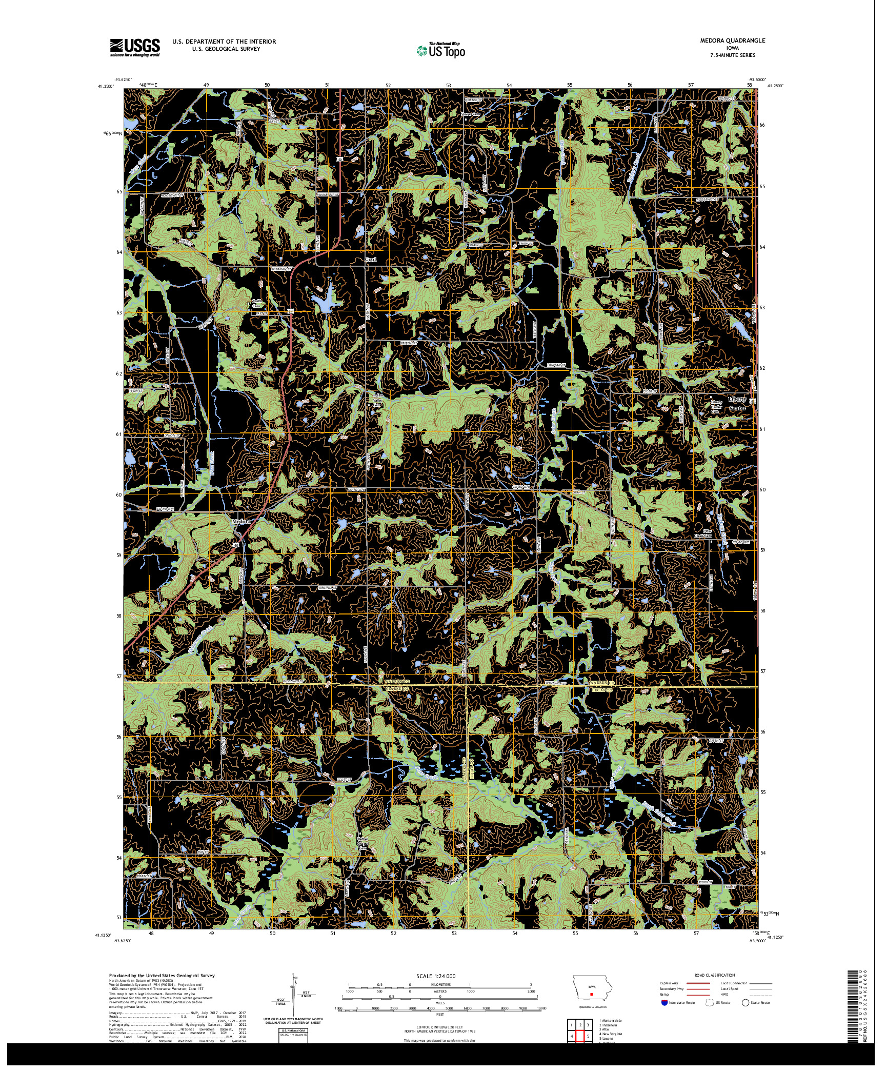 US TOPO 7.5-MINUTE MAP FOR MEDORA, IA