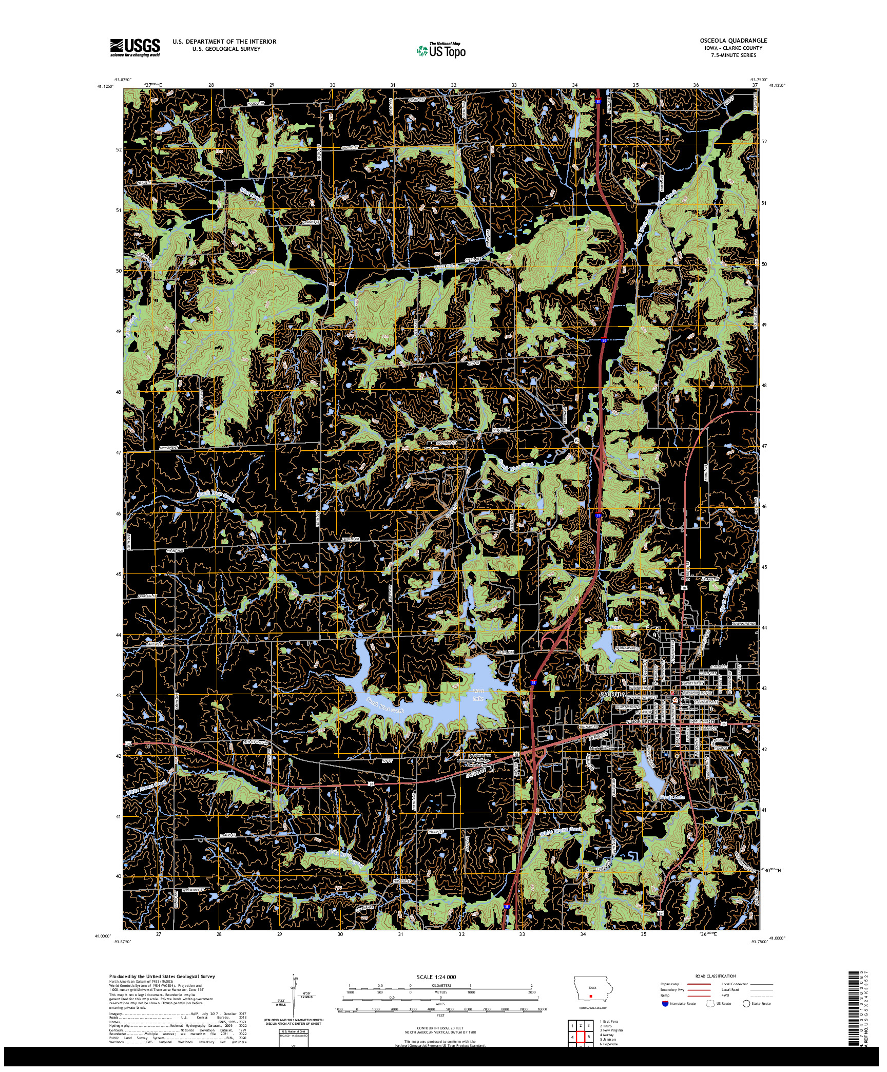 US TOPO 7.5-MINUTE MAP FOR OSCEOLA, IA