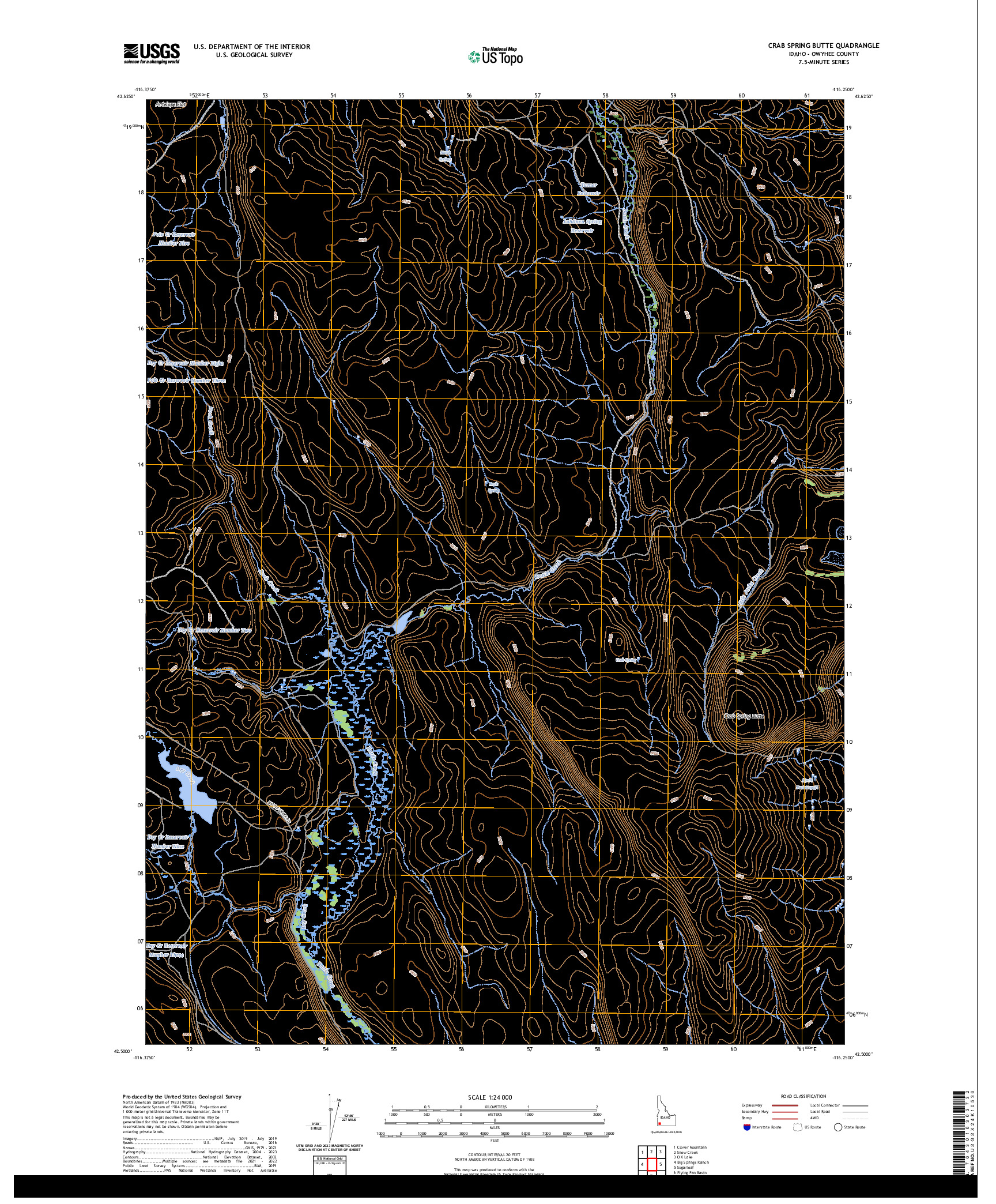 US TOPO 7.5-MINUTE MAP FOR CRAB SPRING BUTTE, ID