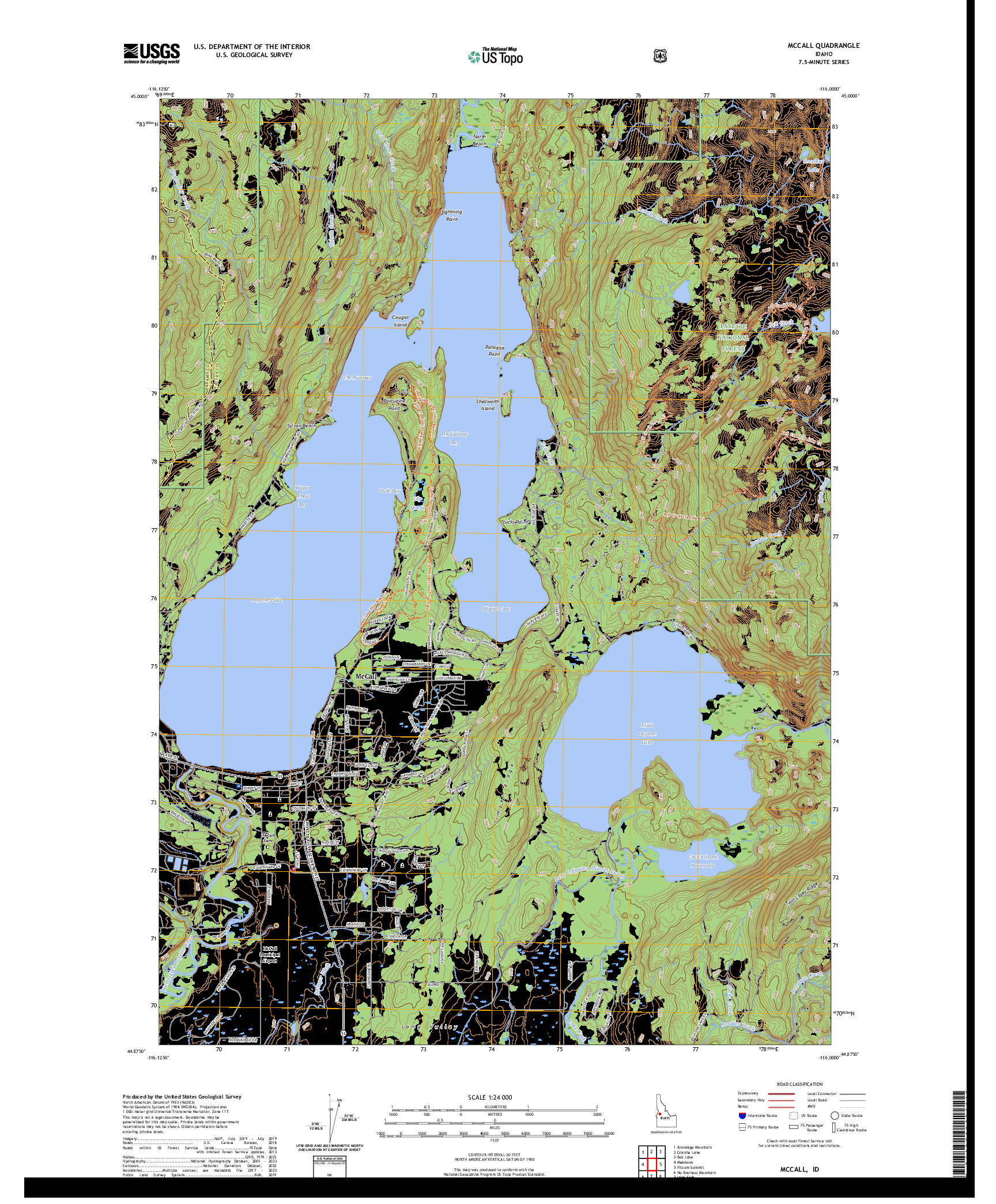 US TOPO 7.5-MINUTE MAP FOR MCCALL, ID