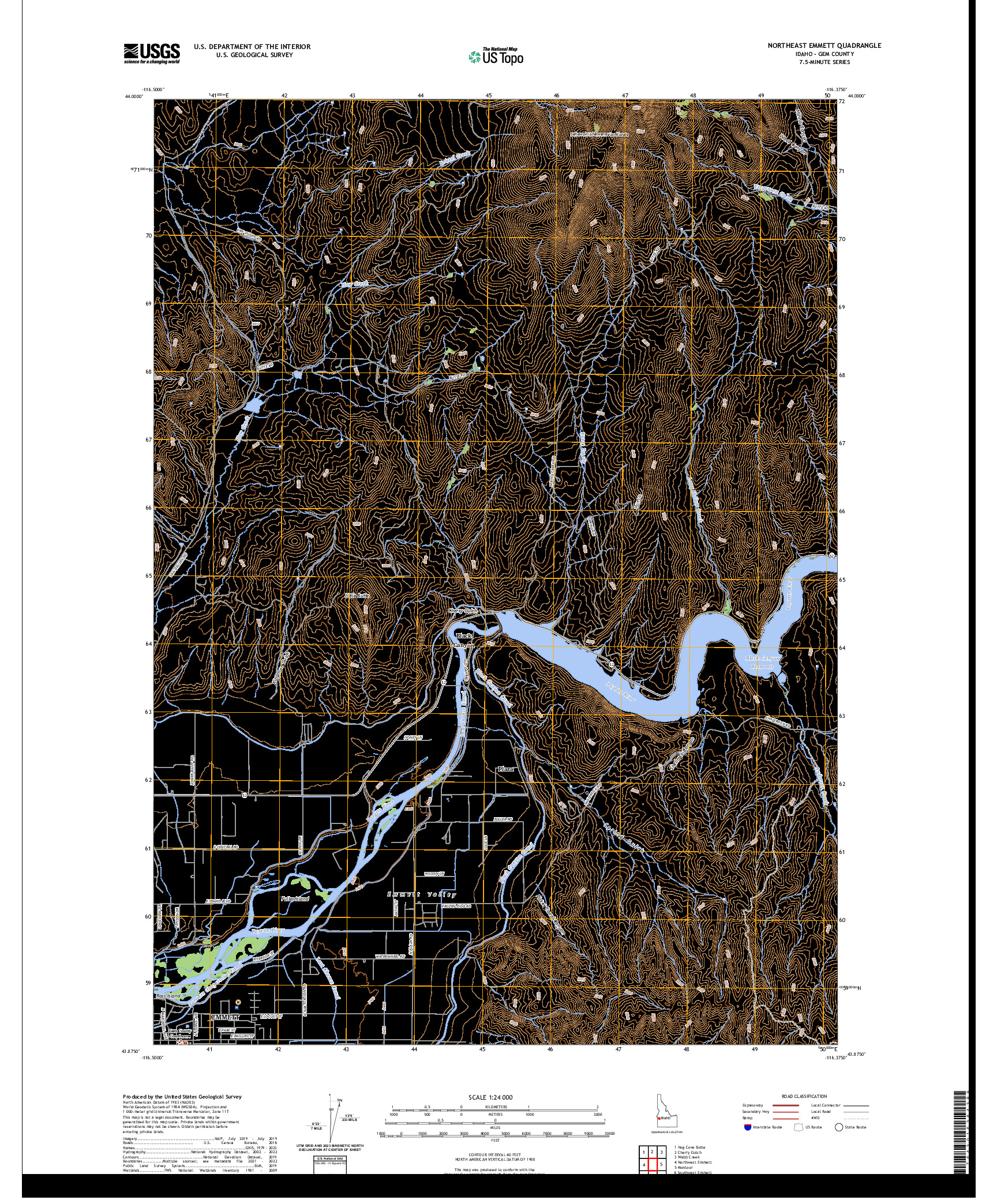 US TOPO 7.5-MINUTE MAP FOR NORTHEAST EMMETT, ID