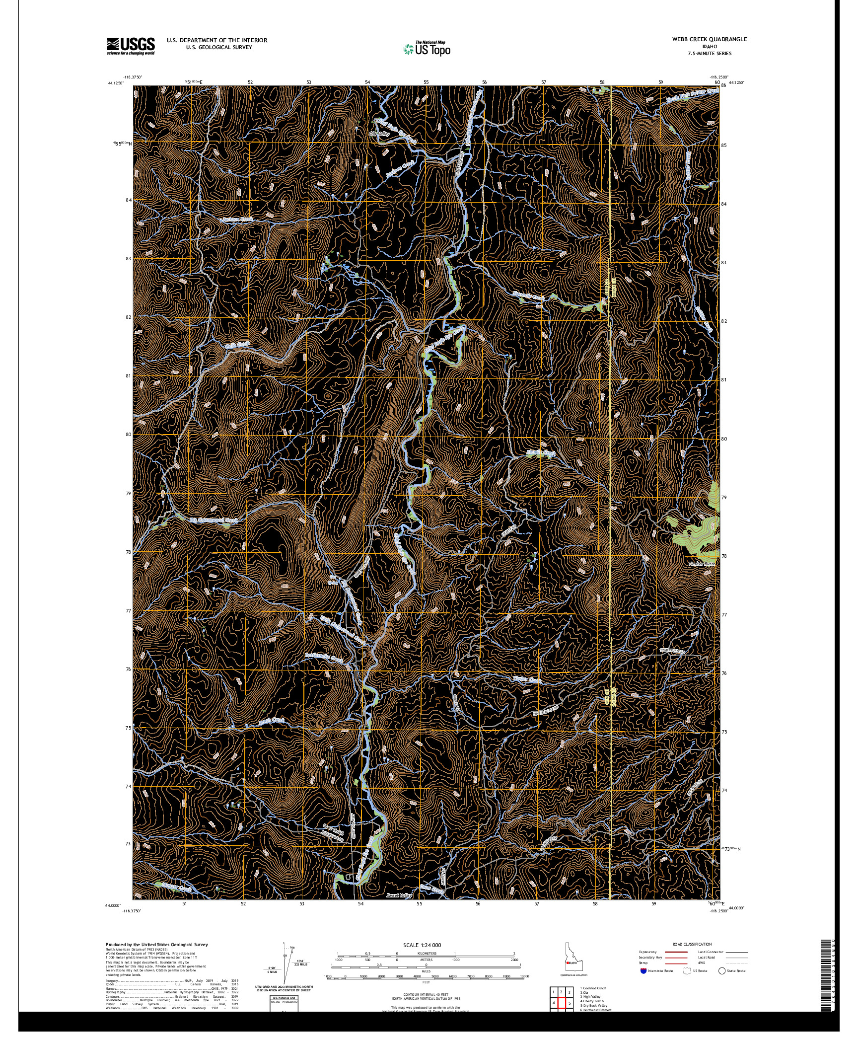 US TOPO 7.5-MINUTE MAP FOR WEBB CREEK, ID