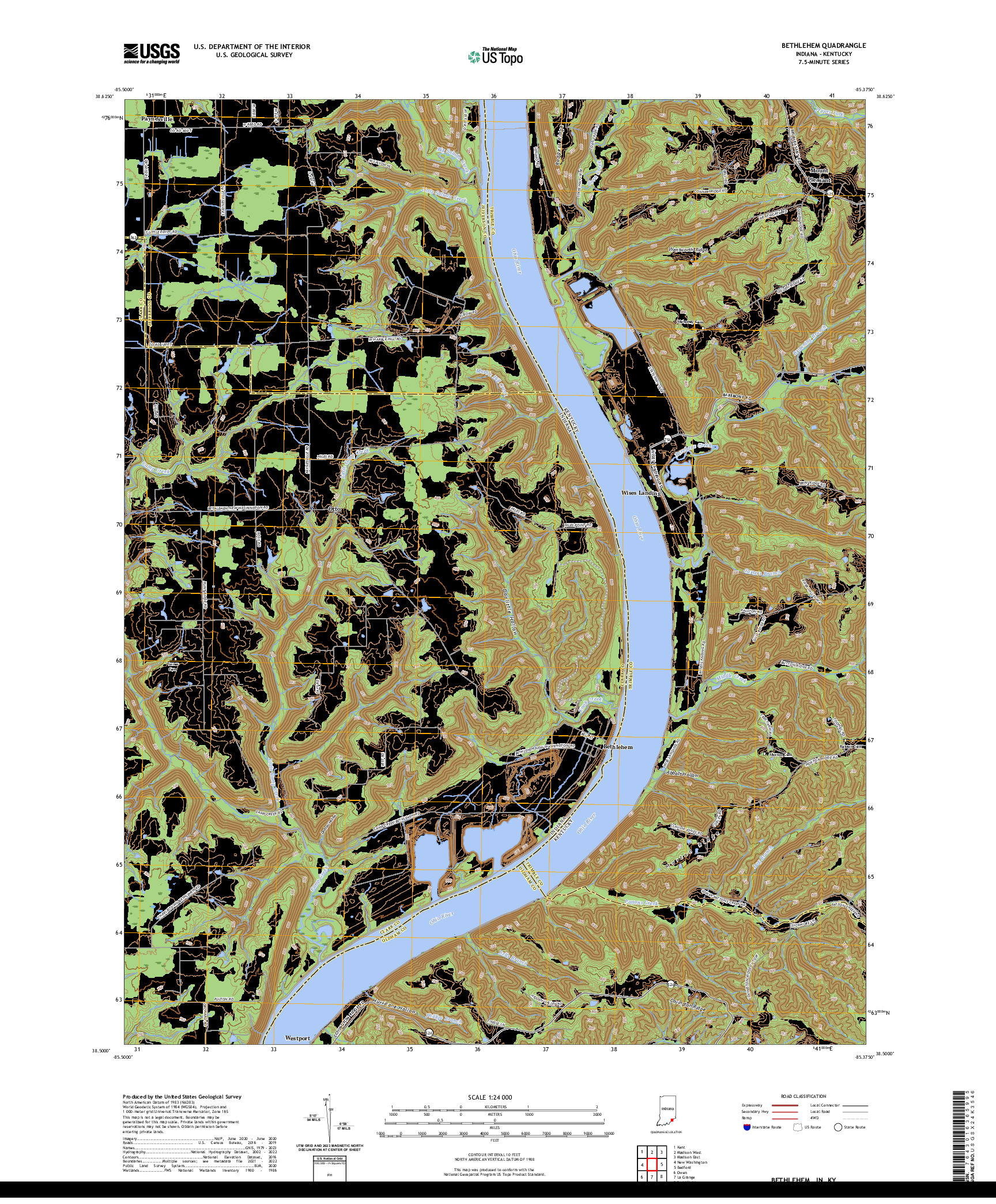 US TOPO 7.5-MINUTE MAP FOR BETHLEHEM, IN,KY