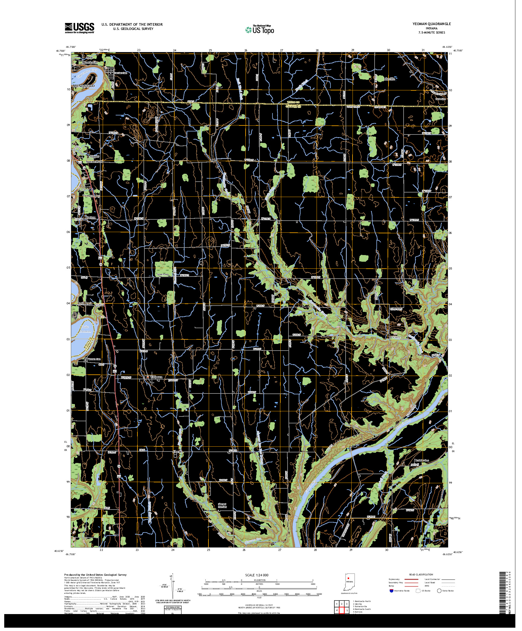 US TOPO 7.5-MINUTE MAP FOR YEOMAN, IN