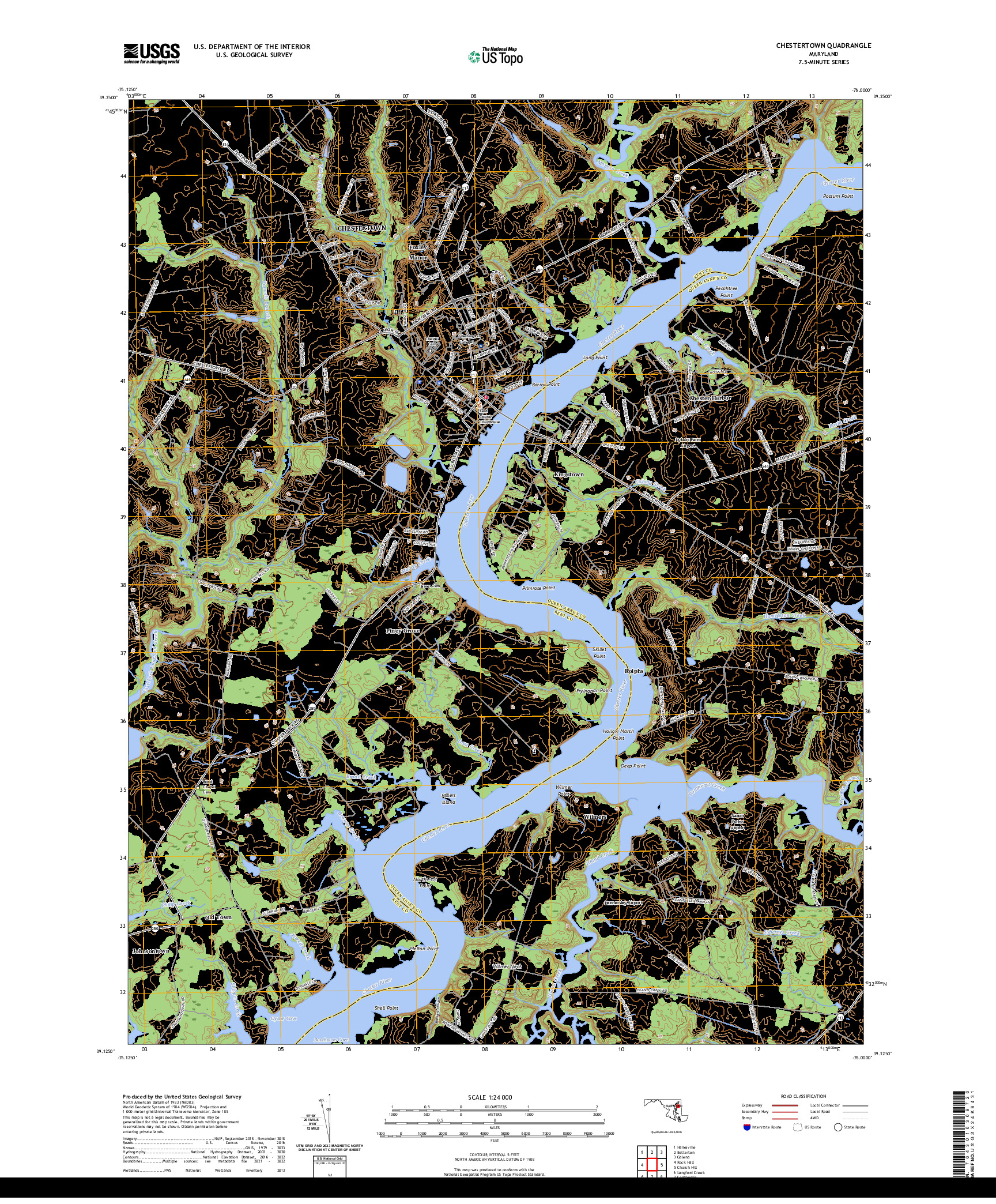 US TOPO 7.5-MINUTE MAP FOR CHESTERTOWN, MD