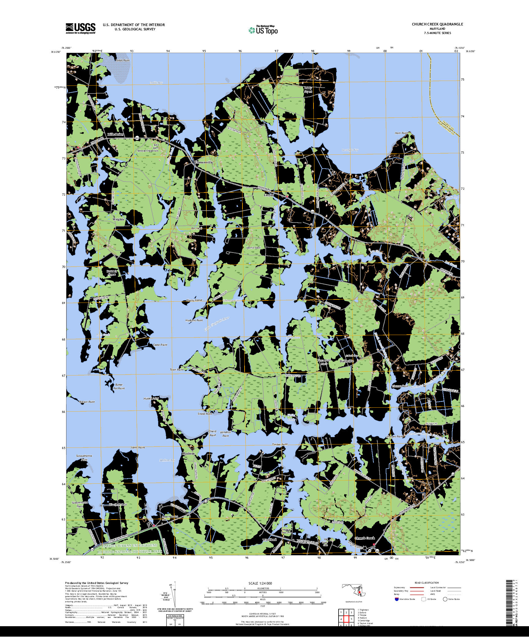 US TOPO 7.5-MINUTE MAP FOR CHURCH CREEK, MD