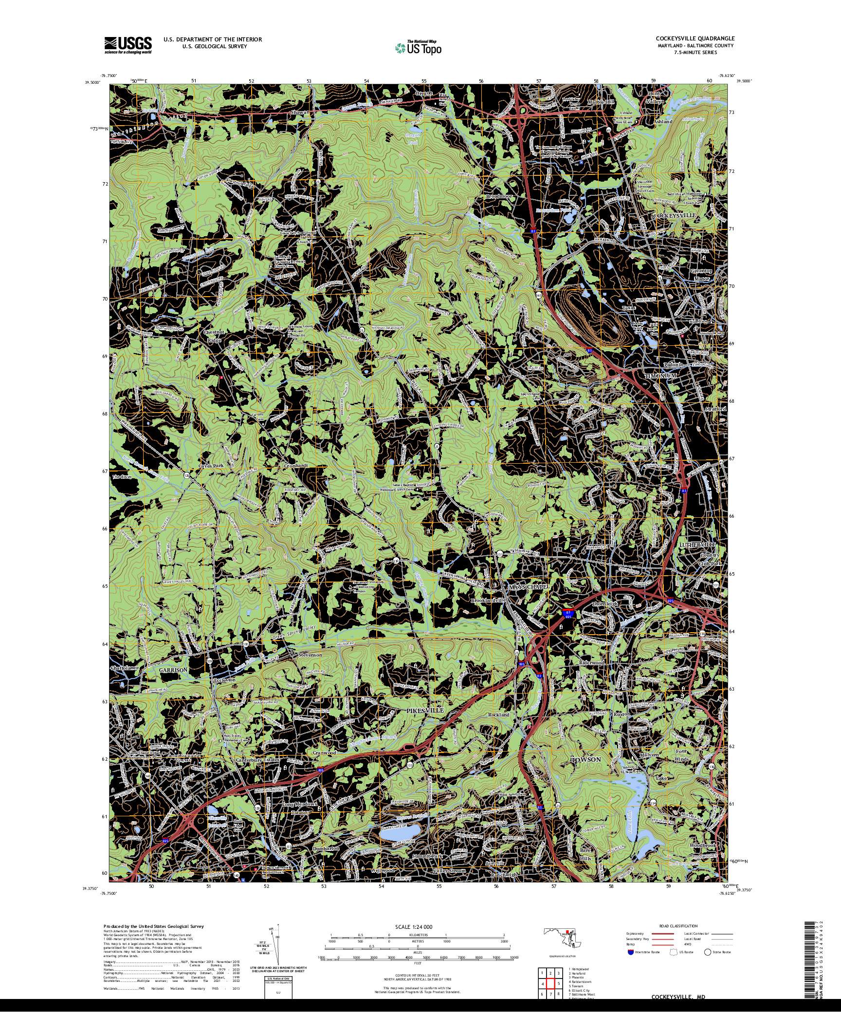 US TOPO 7.5-MINUTE MAP FOR COCKEYSVILLE, MD