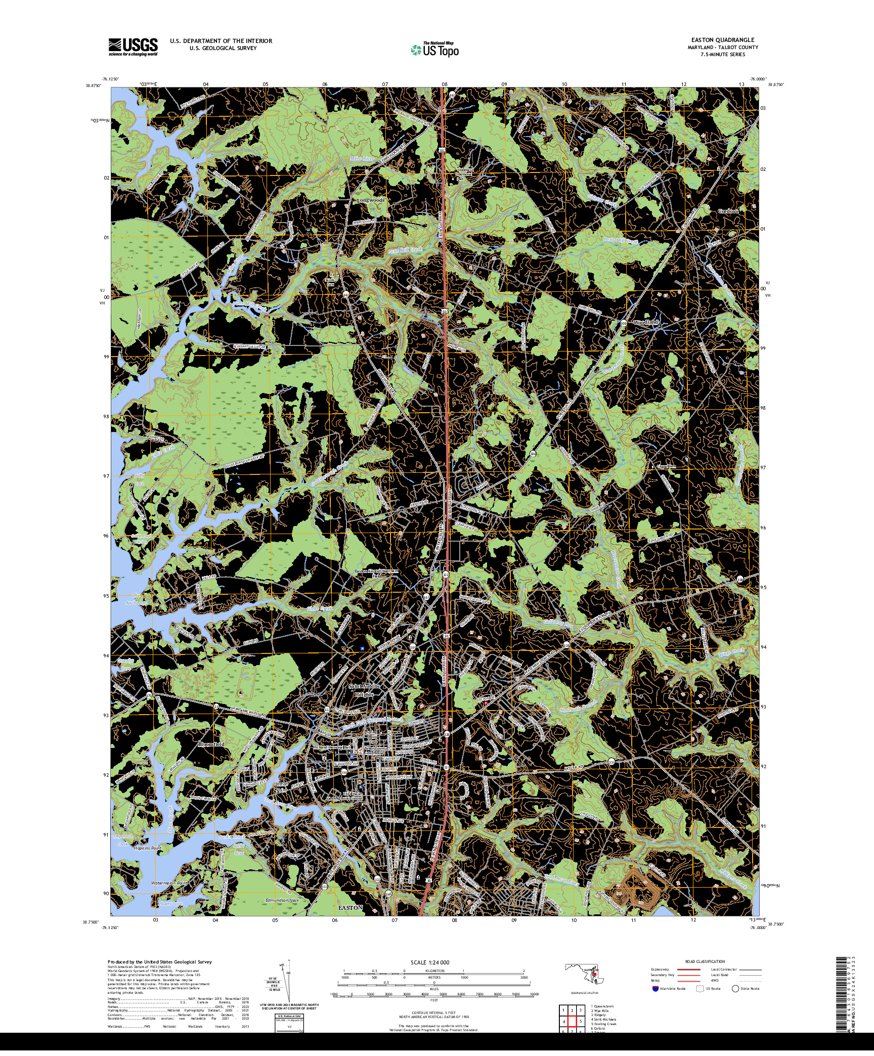 US TOPO 7.5-MINUTE MAP FOR EASTON, MD