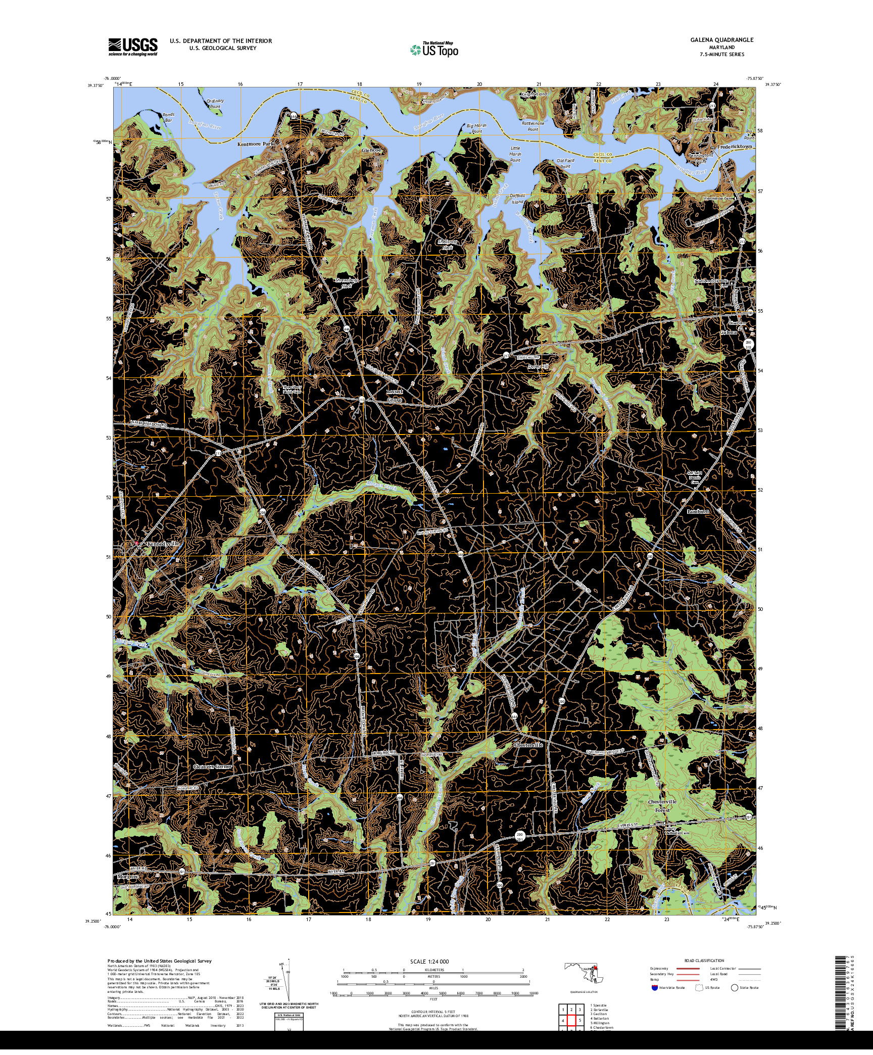 US TOPO 7.5-MINUTE MAP FOR GALENA, MD