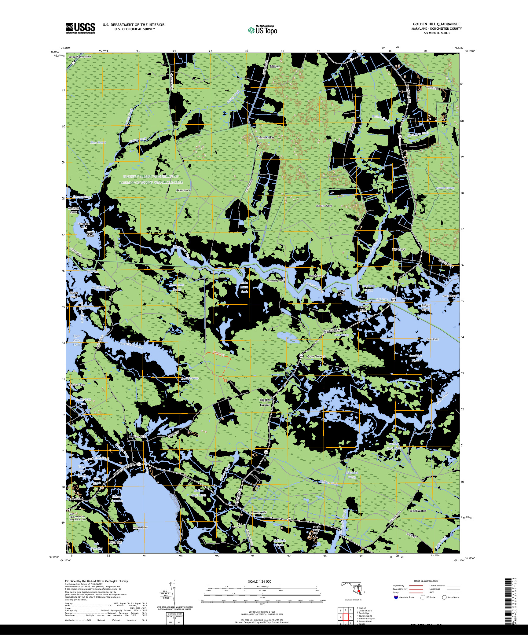 US TOPO 7.5-MINUTE MAP FOR GOLDEN HILL, MD