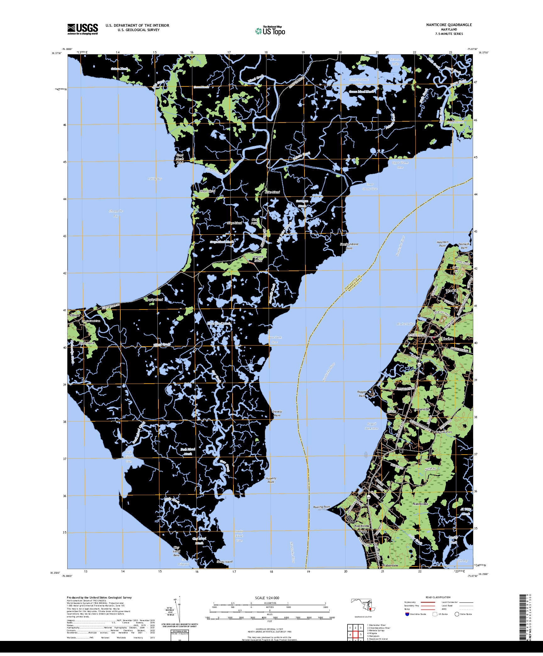 US TOPO 7.5-MINUTE MAP FOR NANTICOKE, MD