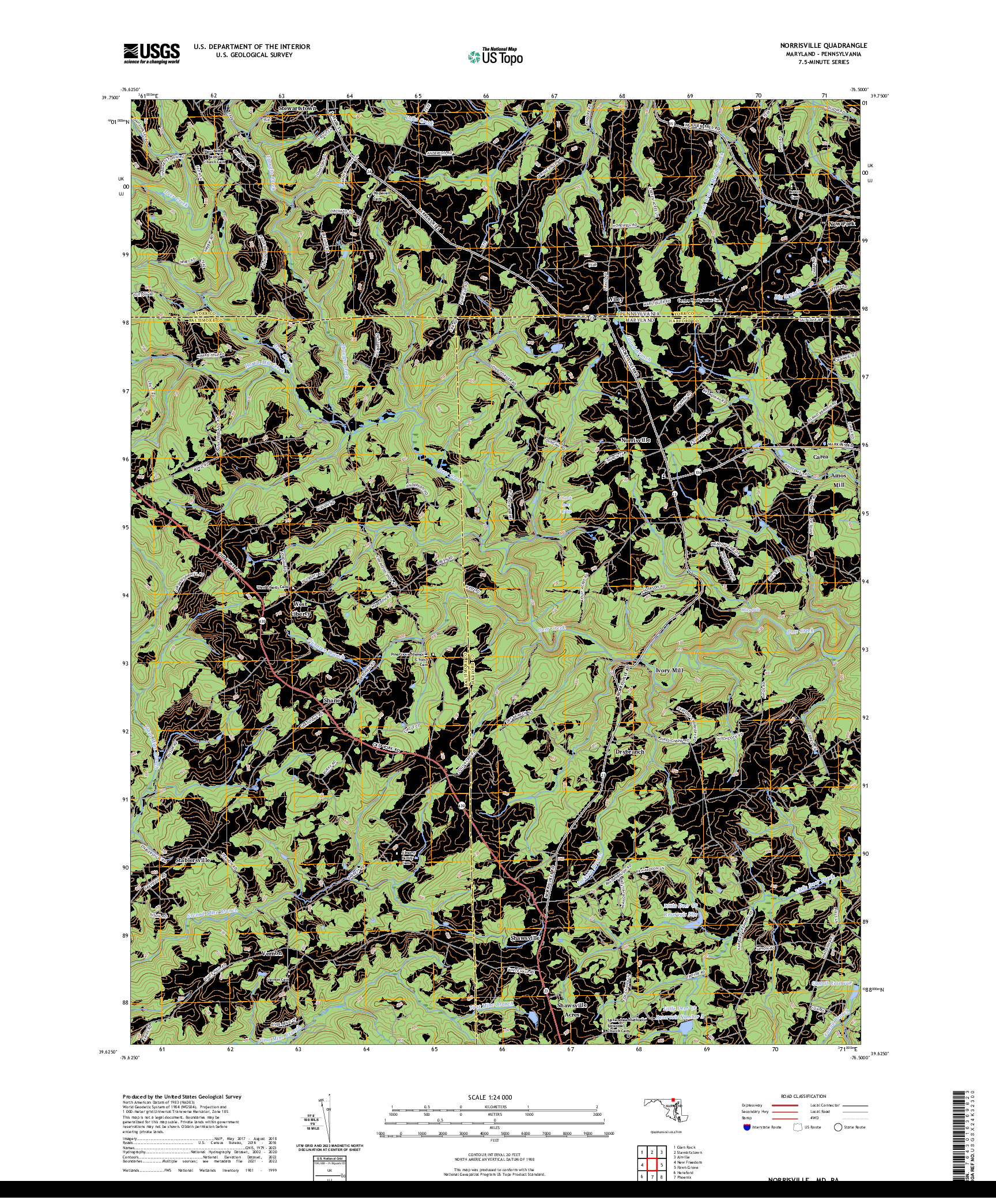 US TOPO 7.5-MINUTE MAP FOR NORRISVILLE, MD,PA