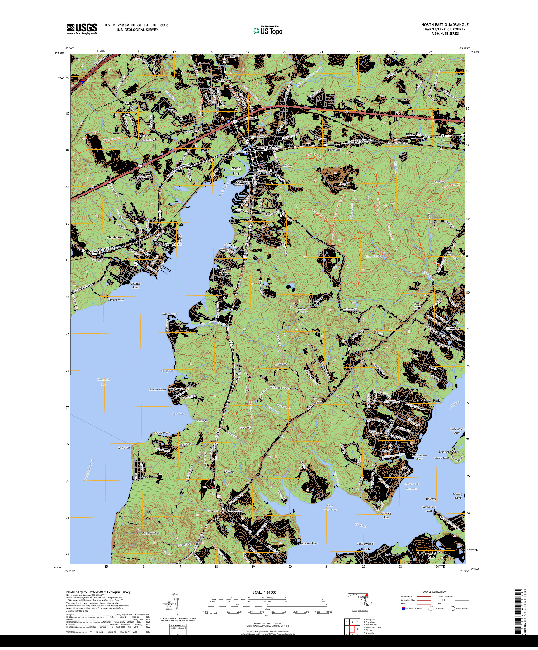 US TOPO 7.5-MINUTE MAP FOR NORTH EAST, MD