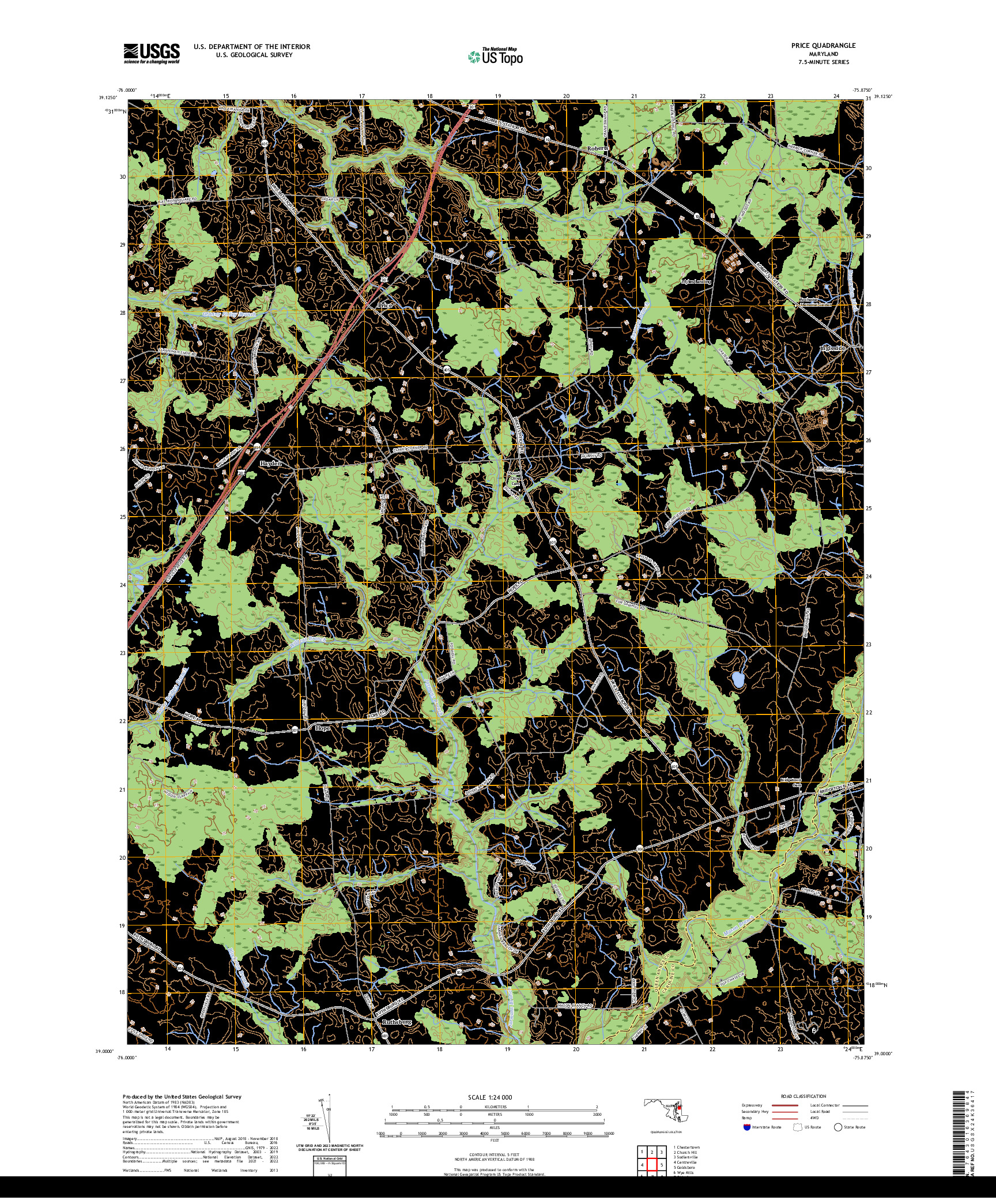 US TOPO 7.5-MINUTE MAP FOR PRICE, MD