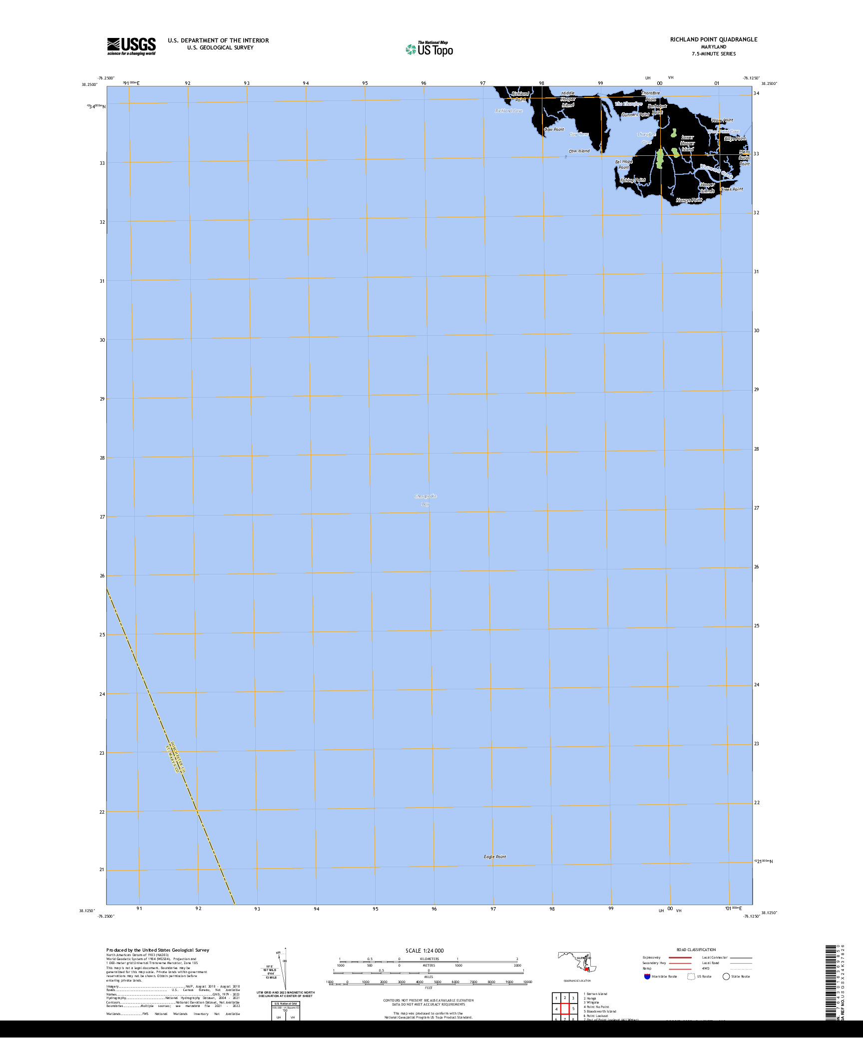 US TOPO 7.5-MINUTE MAP FOR RICHLAND POINT, MD