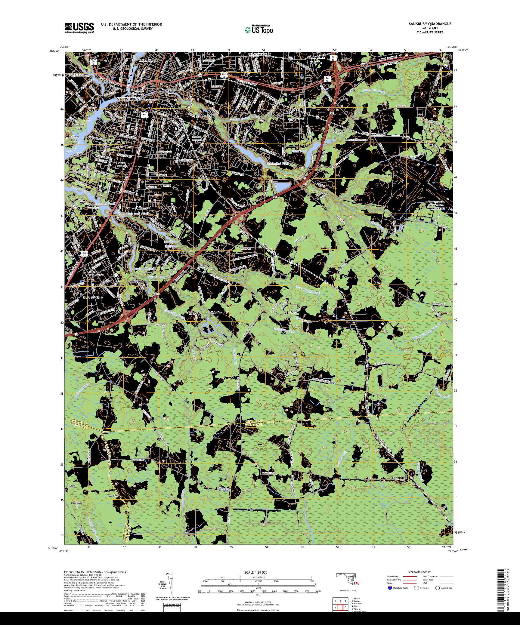 US TOPO 7.5-MINUTE MAP FOR SALISBURY, MD