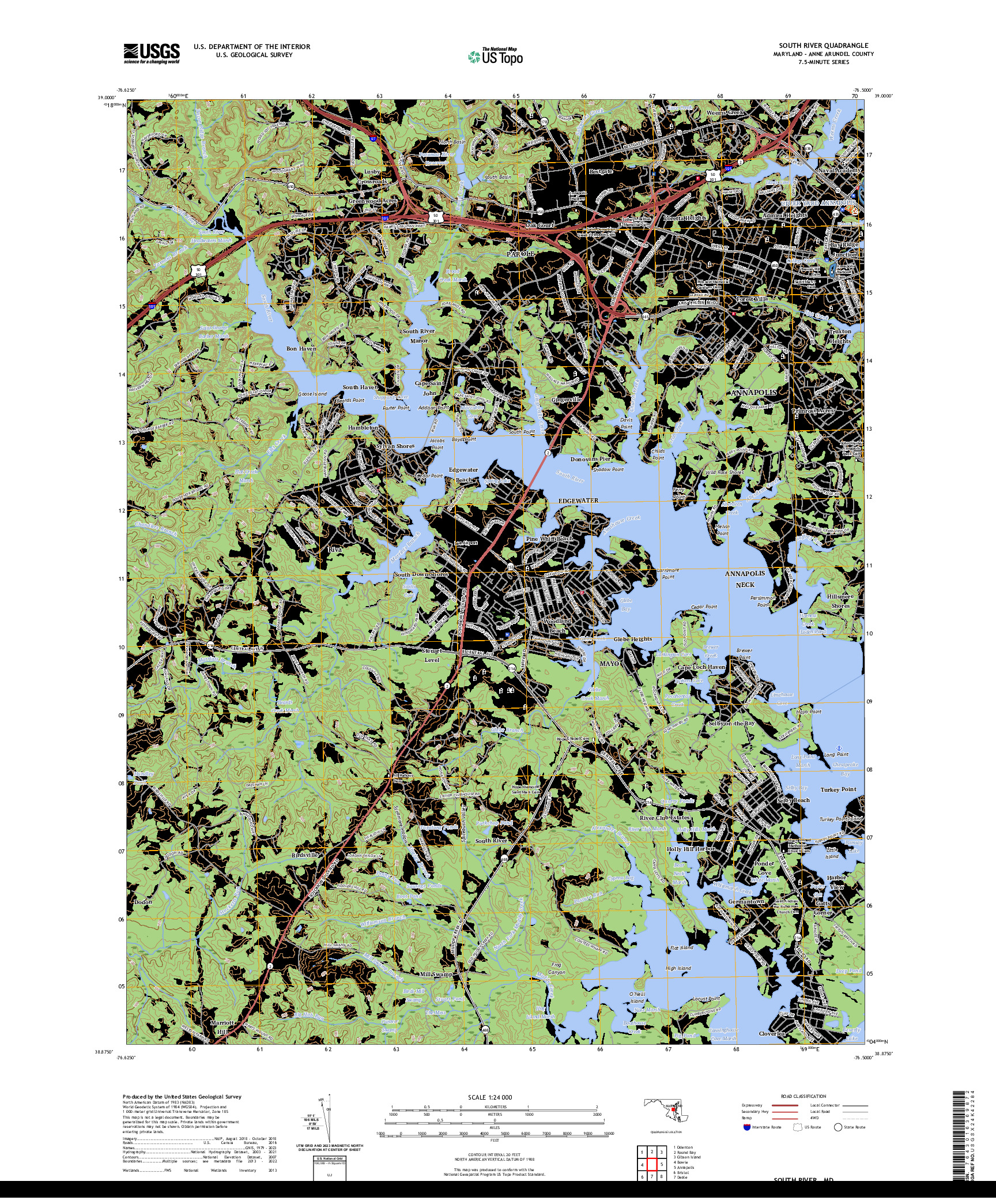 US TOPO 7.5-MINUTE MAP FOR SOUTH RIVER, MD