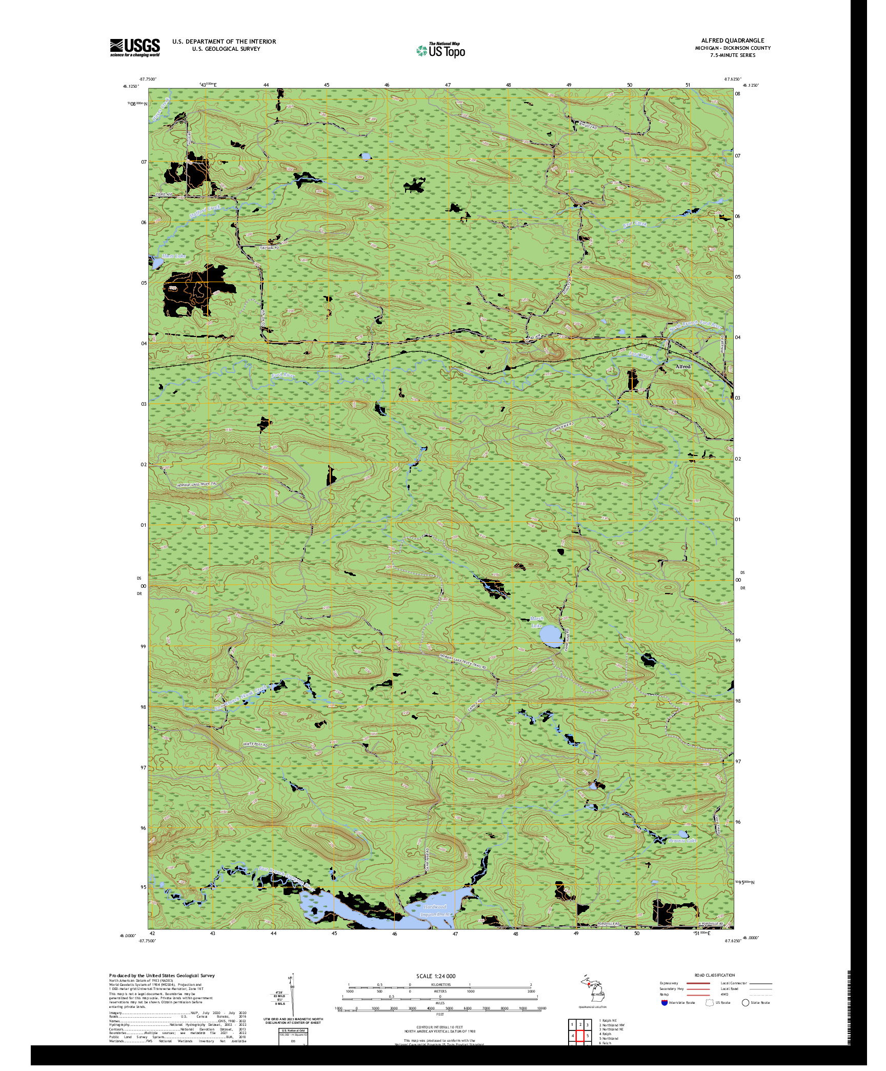 US TOPO 7.5-MINUTE MAP FOR ALFRED, MI