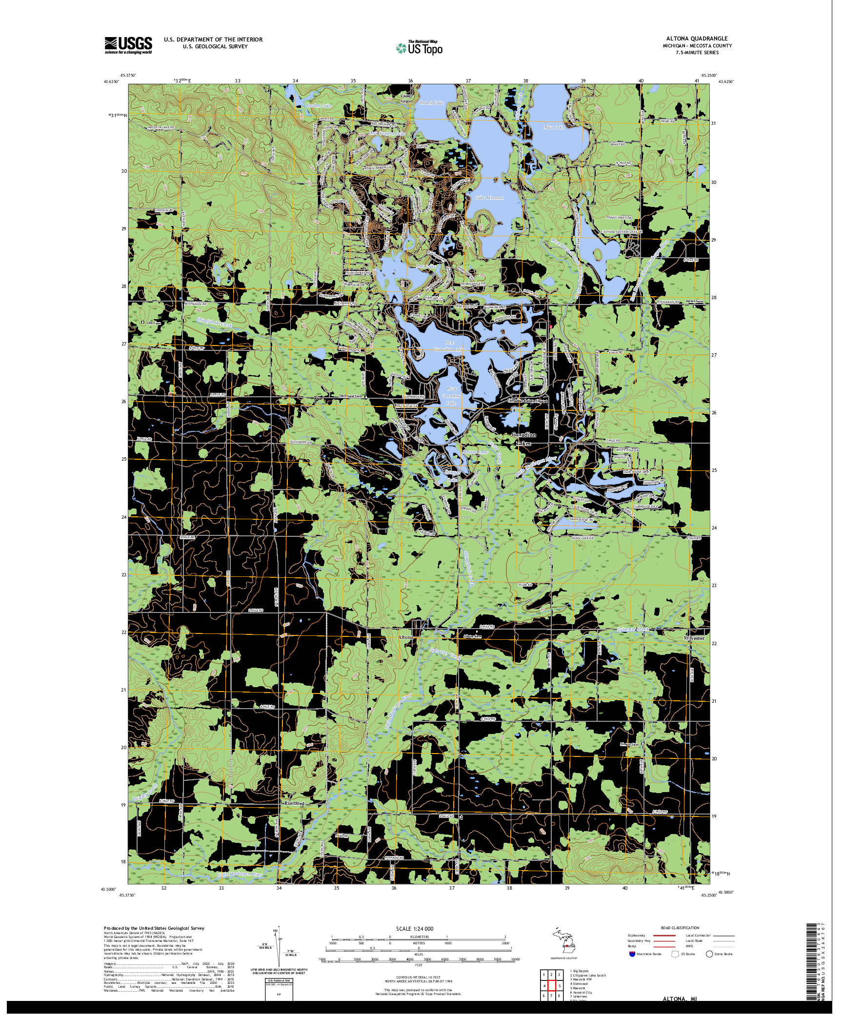 US TOPO 7.5-MINUTE MAP FOR ALTONA, MI