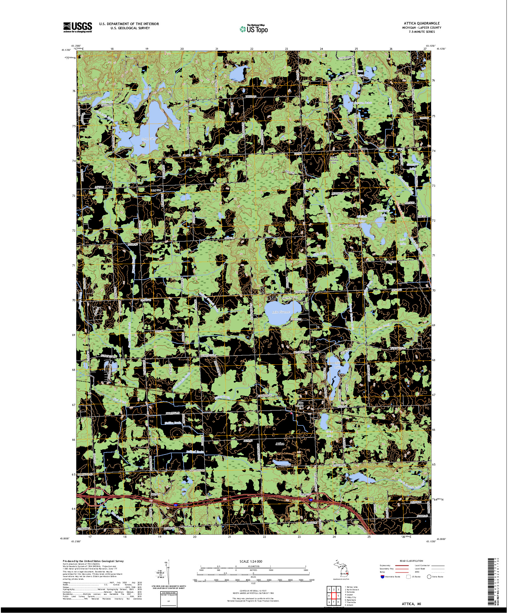 US TOPO 7.5-MINUTE MAP FOR ATTICA, MI