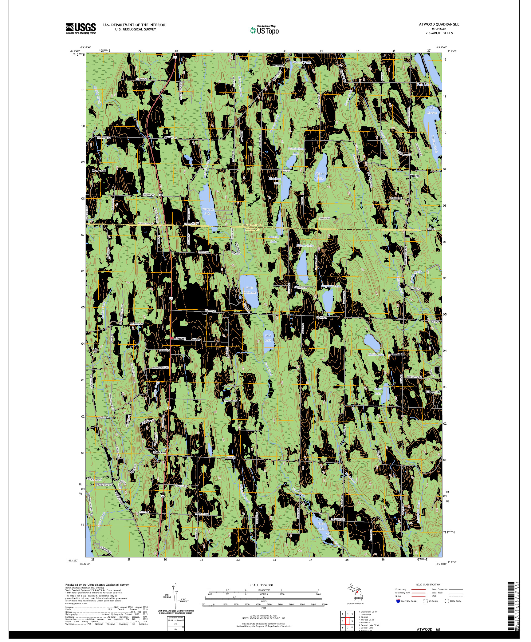 US TOPO 7.5-MINUTE MAP FOR ATWOOD, MI