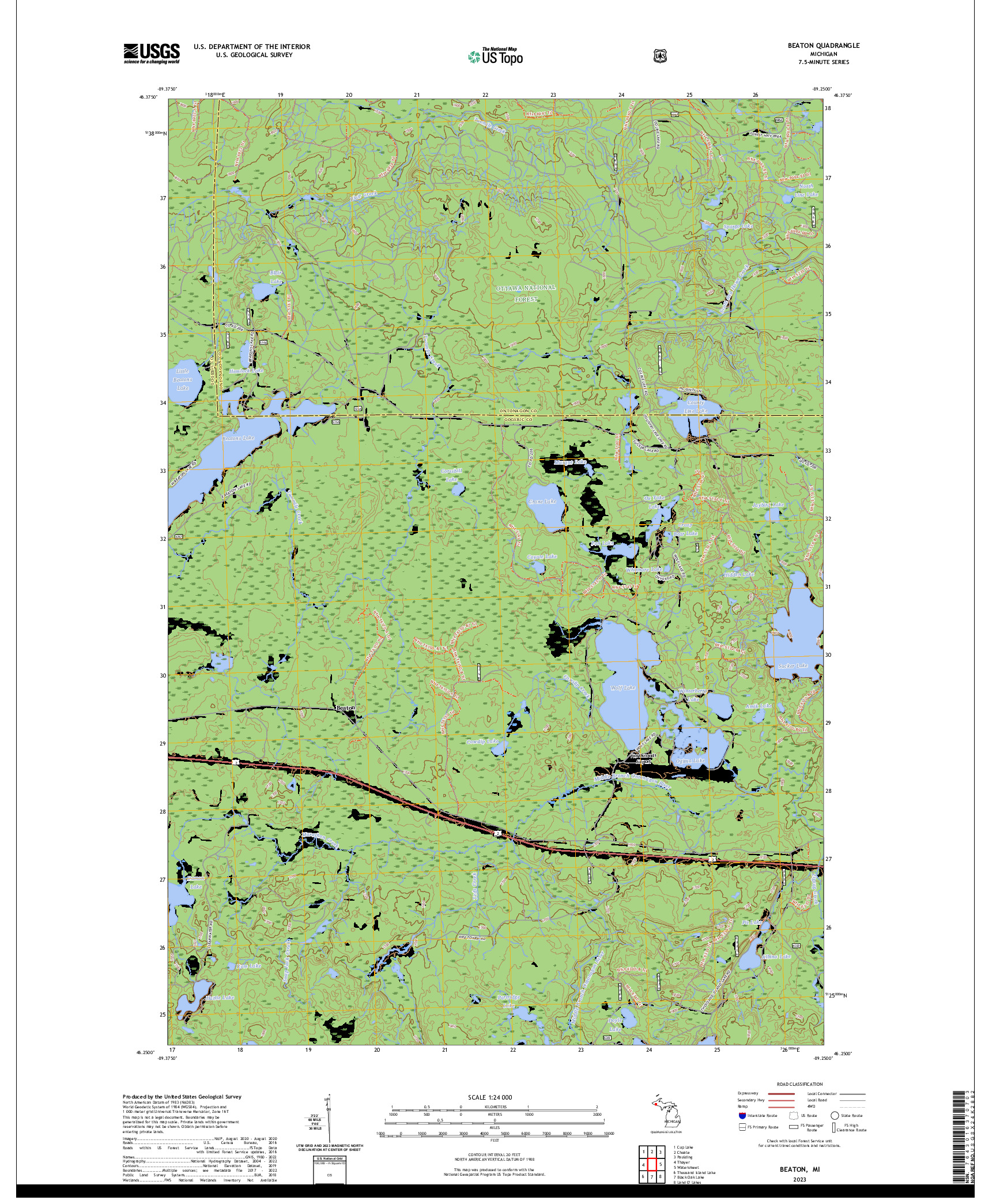 US TOPO 7.5-MINUTE MAP FOR BEATON, MI