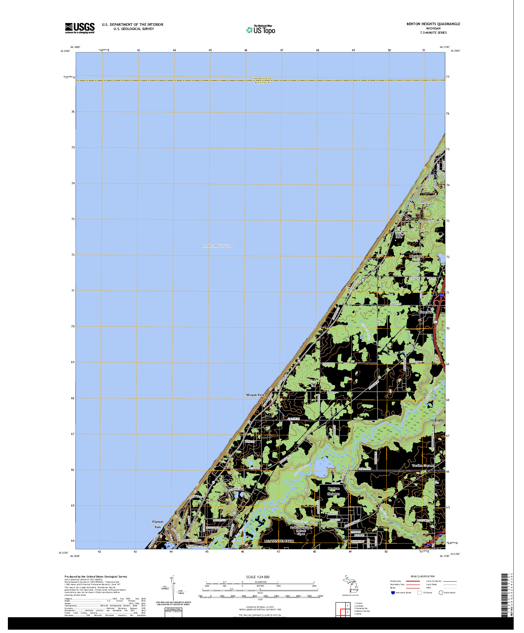 US TOPO 7.5-MINUTE MAP FOR BENTON HEIGHTS, MI