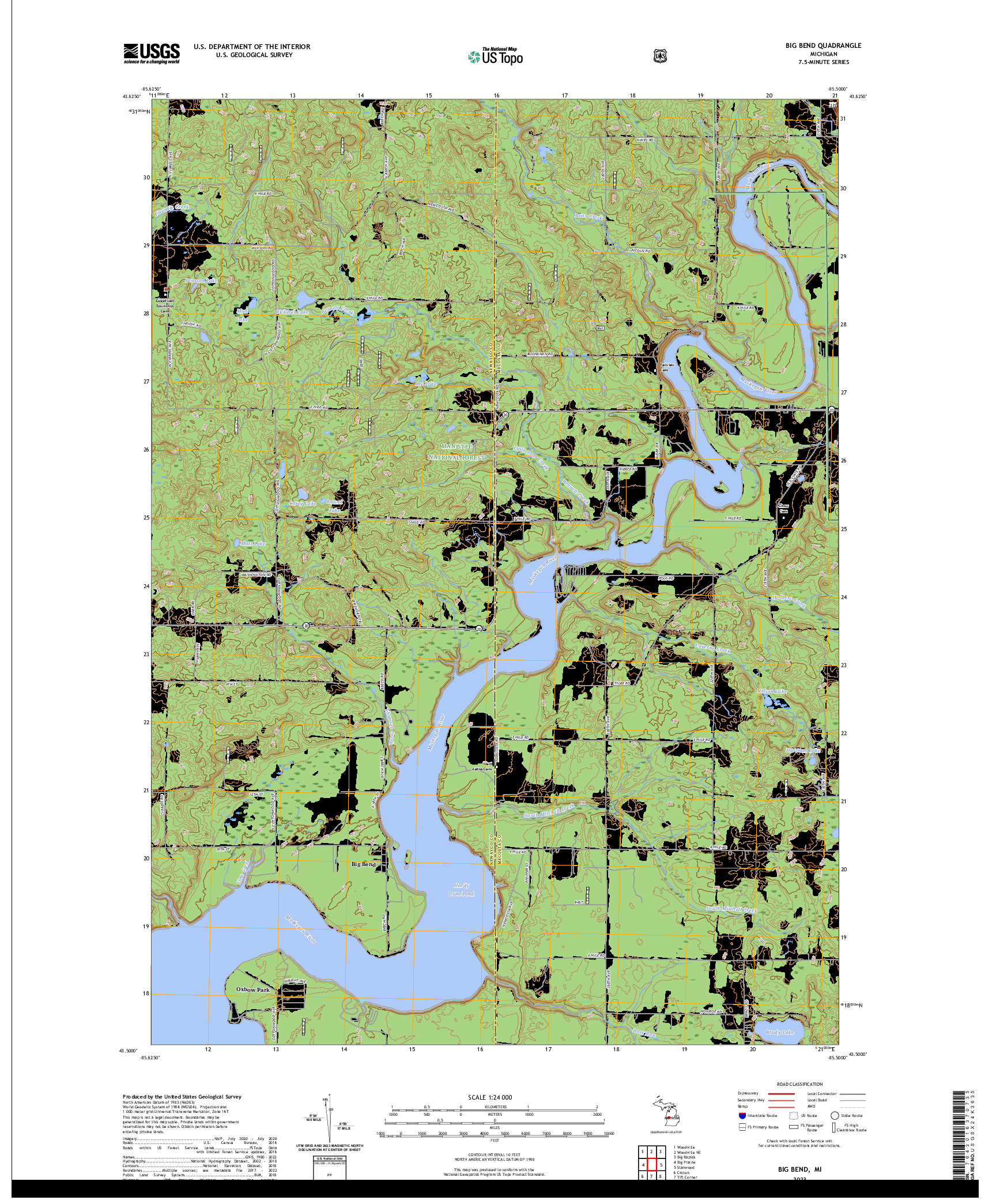 US TOPO 7.5-MINUTE MAP FOR BIG BEND, MI