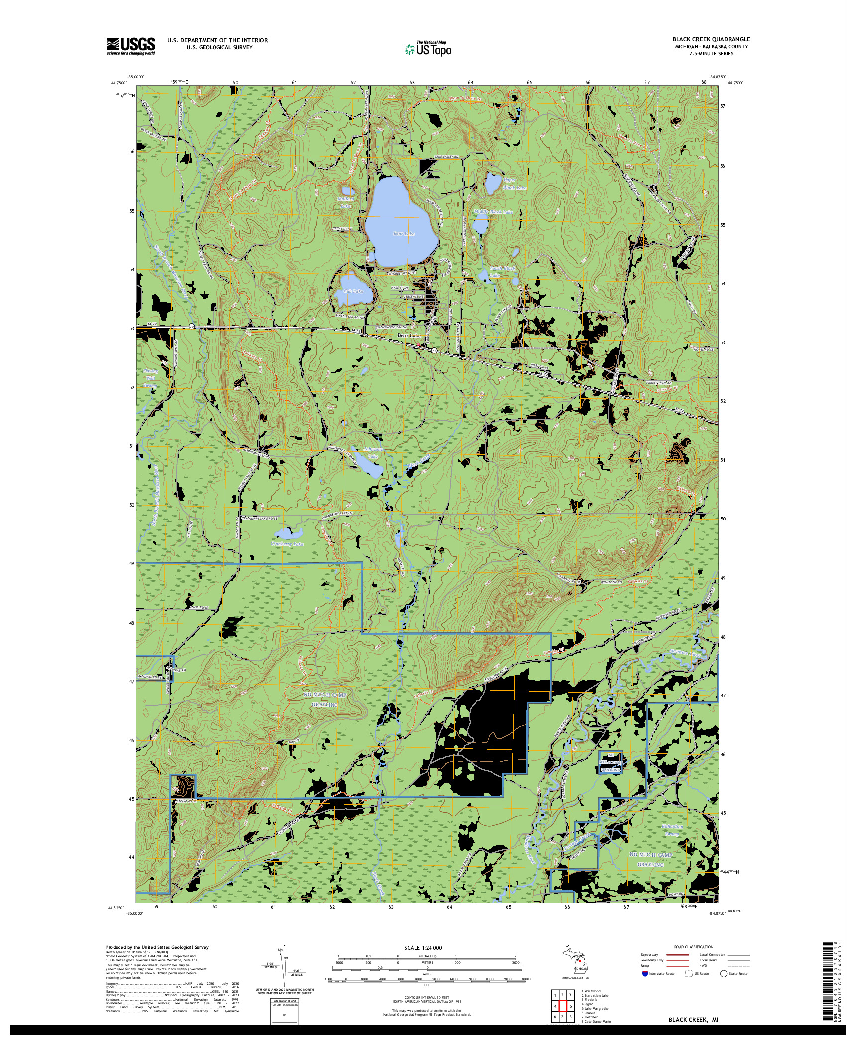 US TOPO 7.5-MINUTE MAP FOR BLACK CREEK, MI