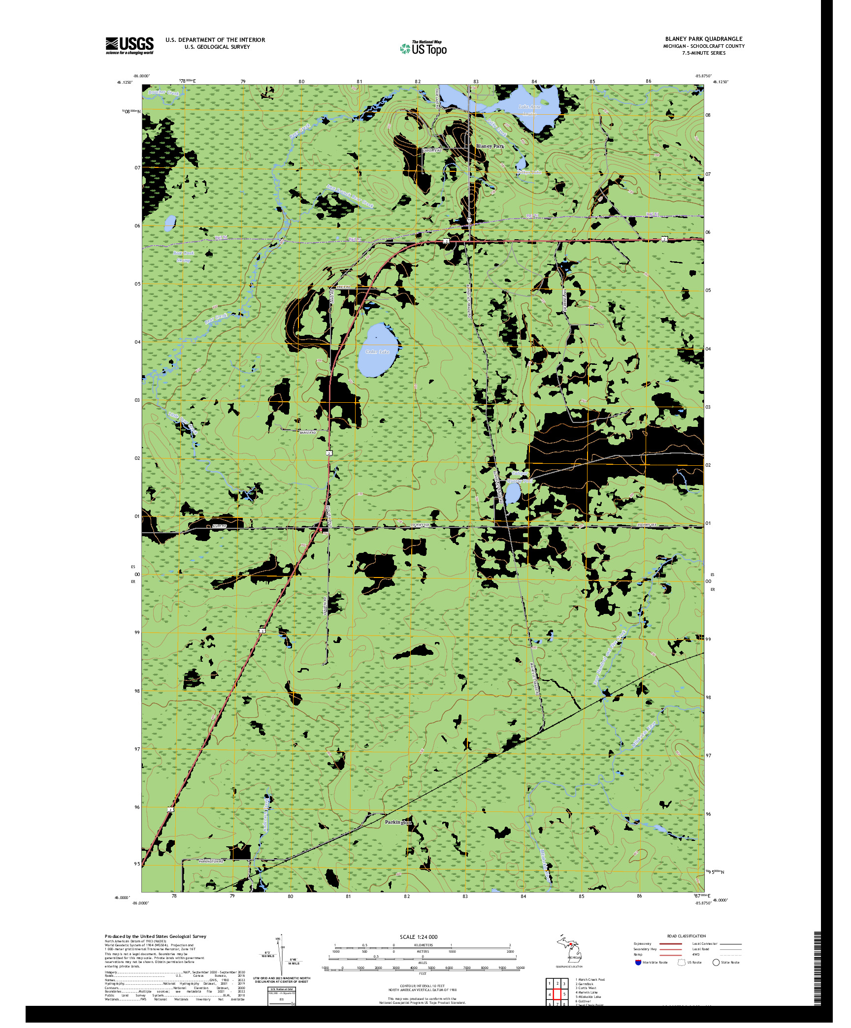 US TOPO 7.5-MINUTE MAP FOR BLANEY PARK, MI