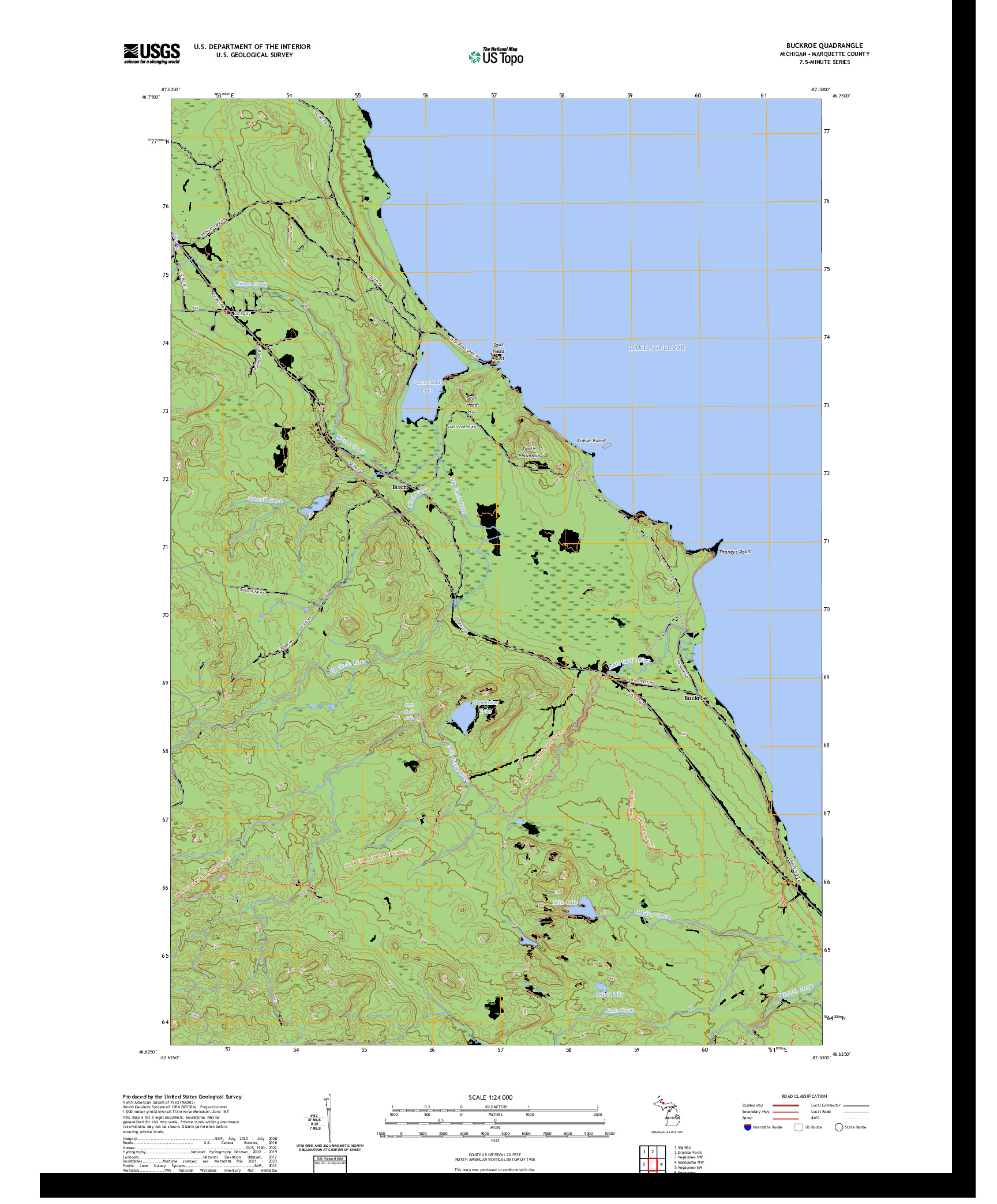 US TOPO 7.5-MINUTE MAP FOR BUCKROE, MI