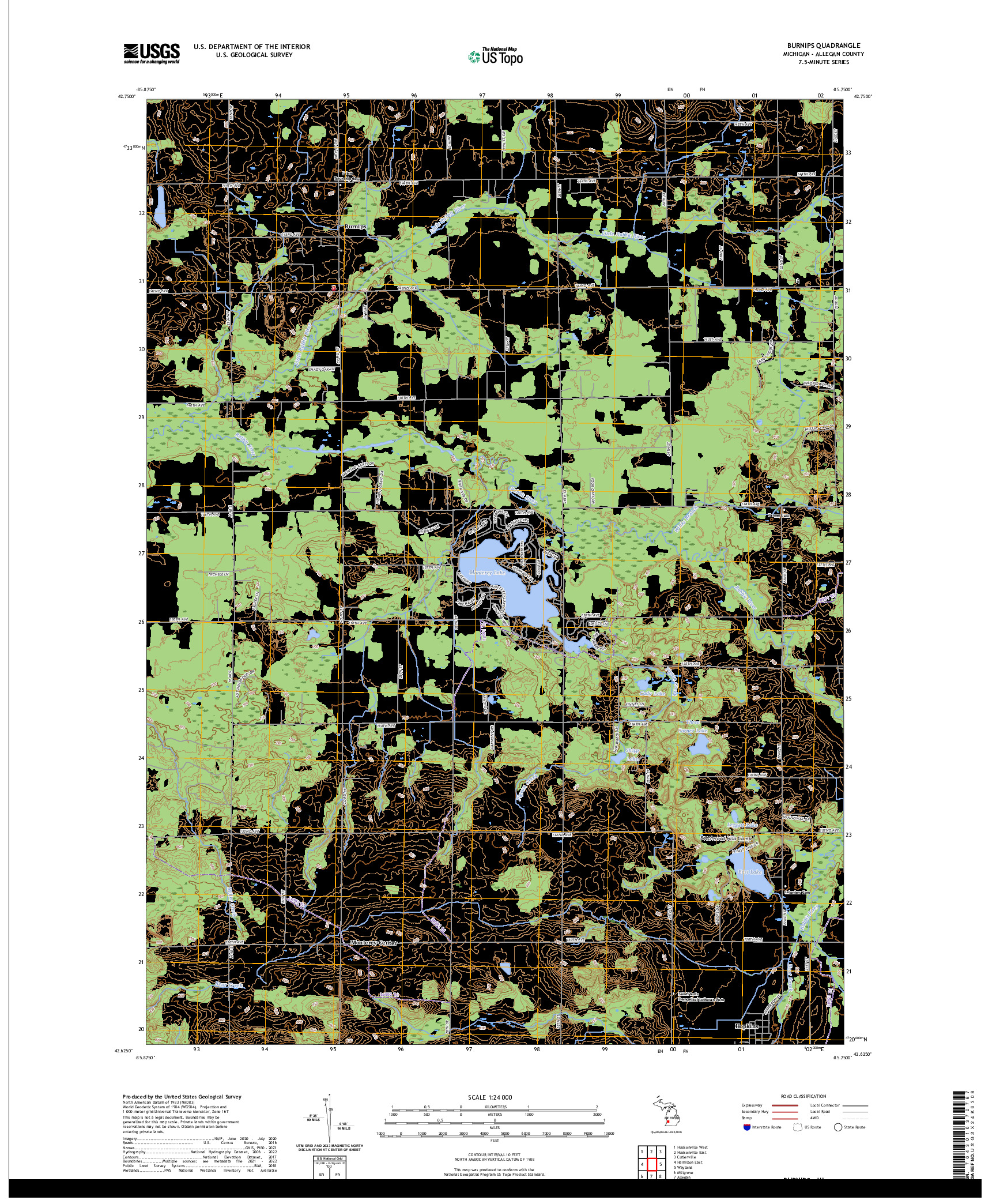 US TOPO 7.5-MINUTE MAP FOR BURNIPS, MI