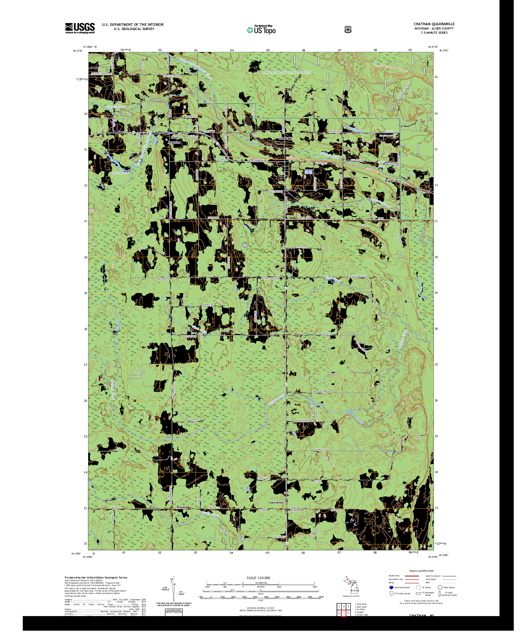 US TOPO 7.5-MINUTE MAP FOR CHATHAM, MI