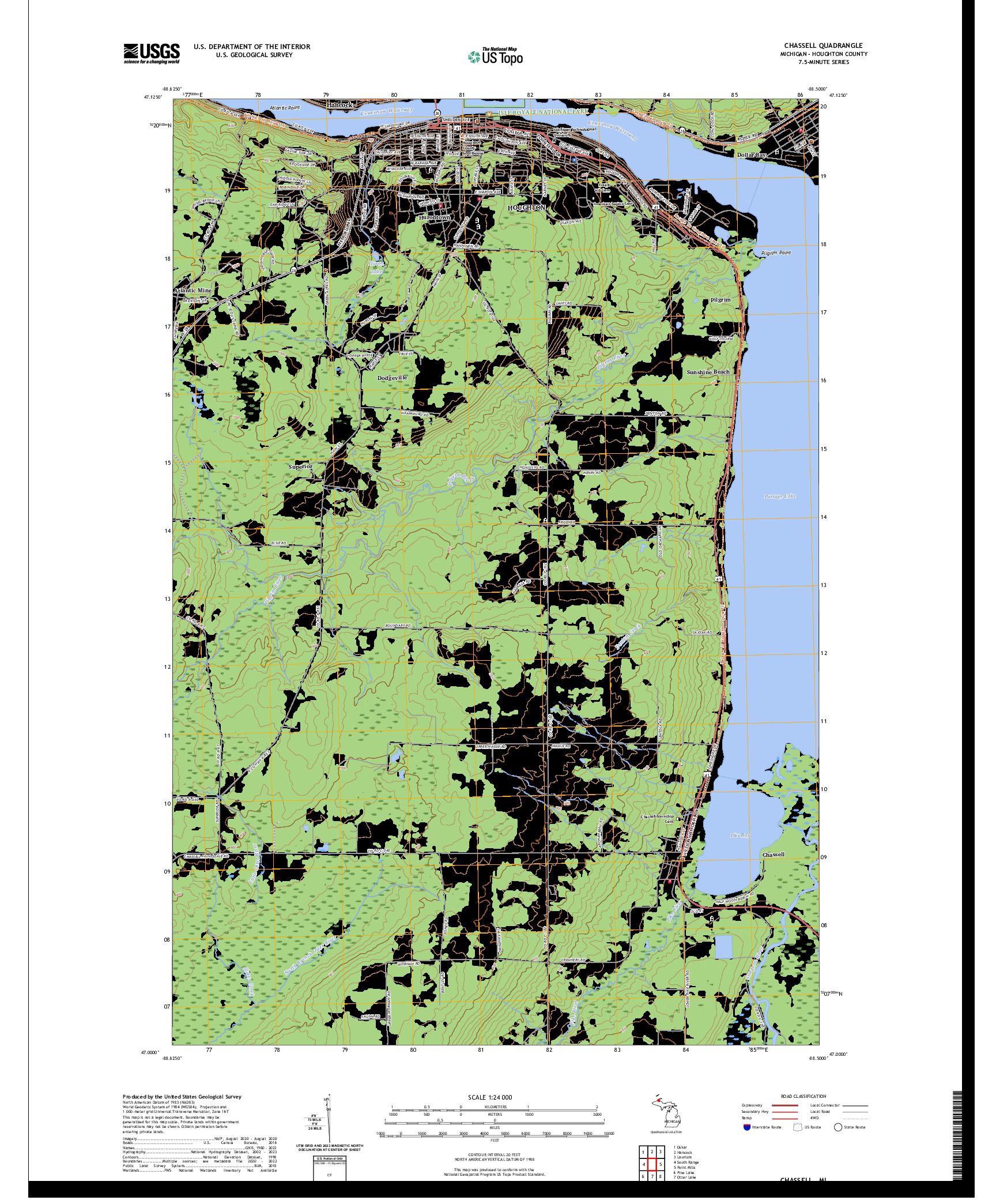 US TOPO 7.5-MINUTE MAP FOR CHASSELL, MI