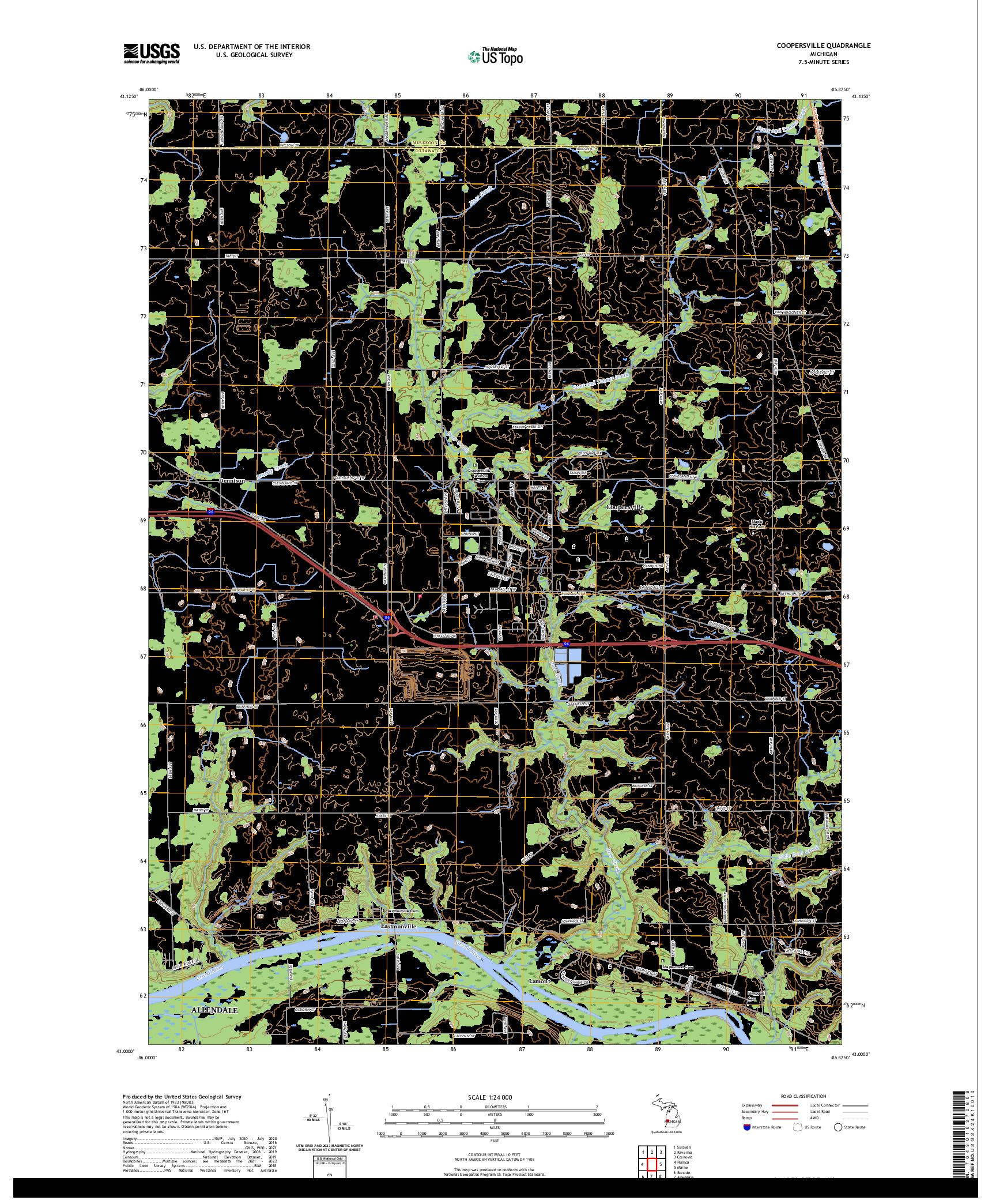 US TOPO 7.5-MINUTE MAP FOR COOPERSVILLE, MI