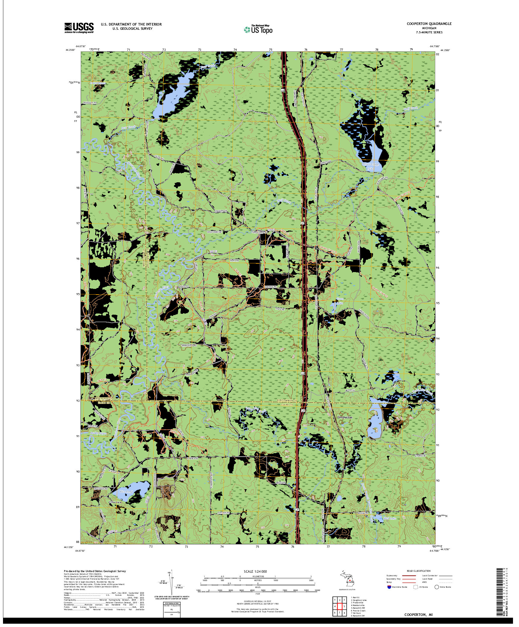 US TOPO 7.5-MINUTE MAP FOR COOPERTON, MI